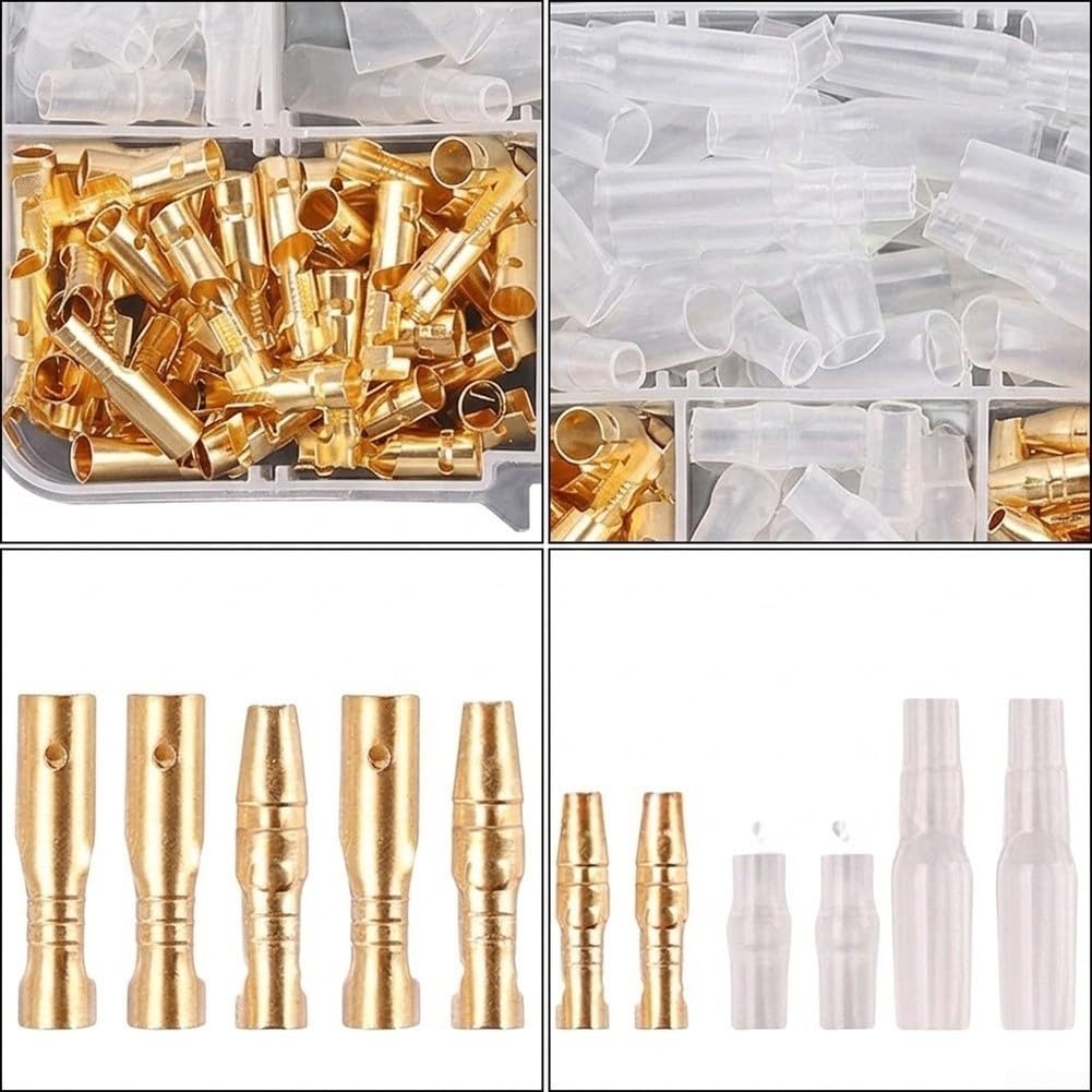 200pcs Conectores Macho Hembra 3.5mm para latón Aislados 200pcs