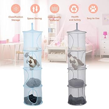 Storage | 4 Tier Large Toys Storage Hanging Net Organiser Basket | OHS