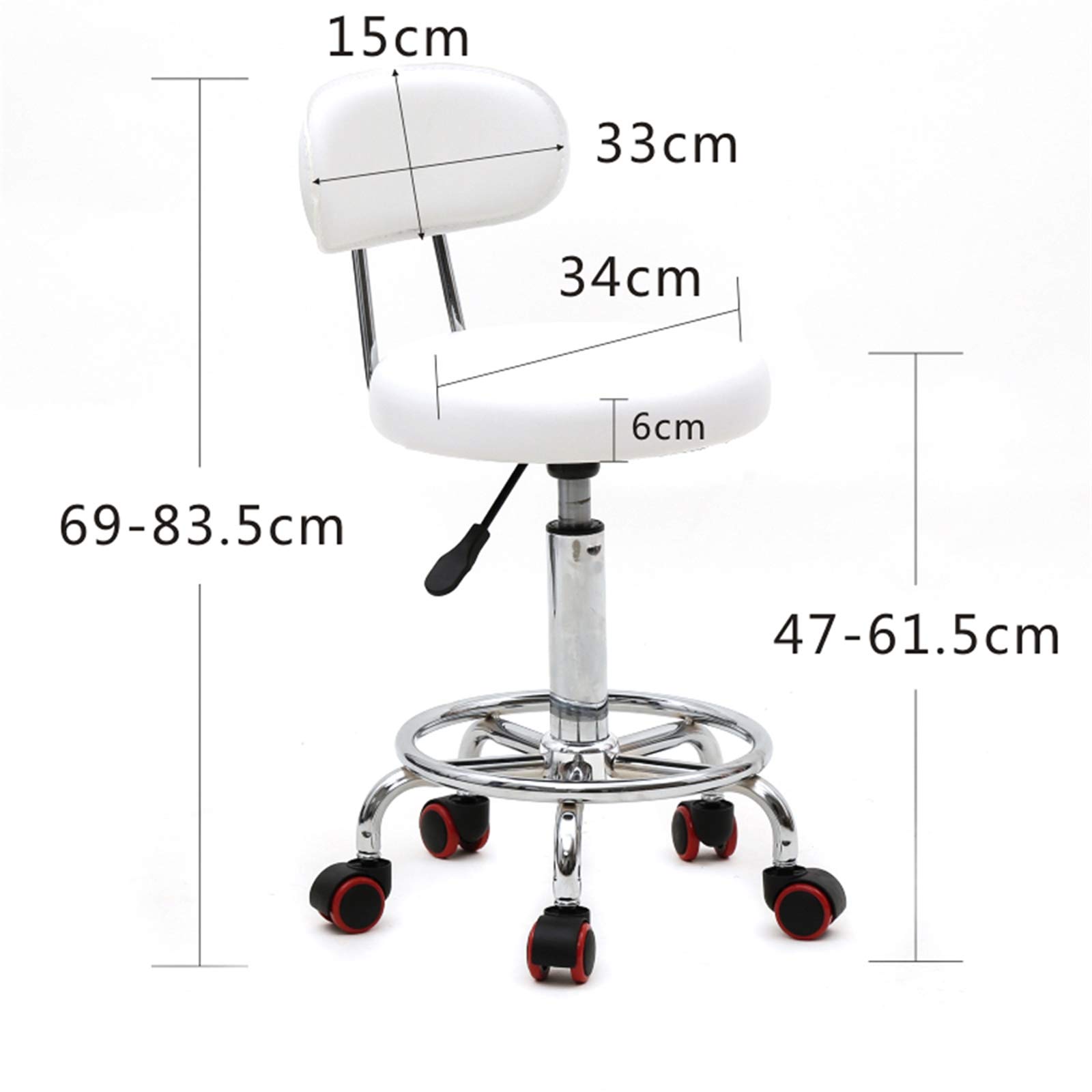 Alightup Tabouret de Bureau à Roulettes Professionnel avec Dossier Rotation 360° Hauteur Réglable
