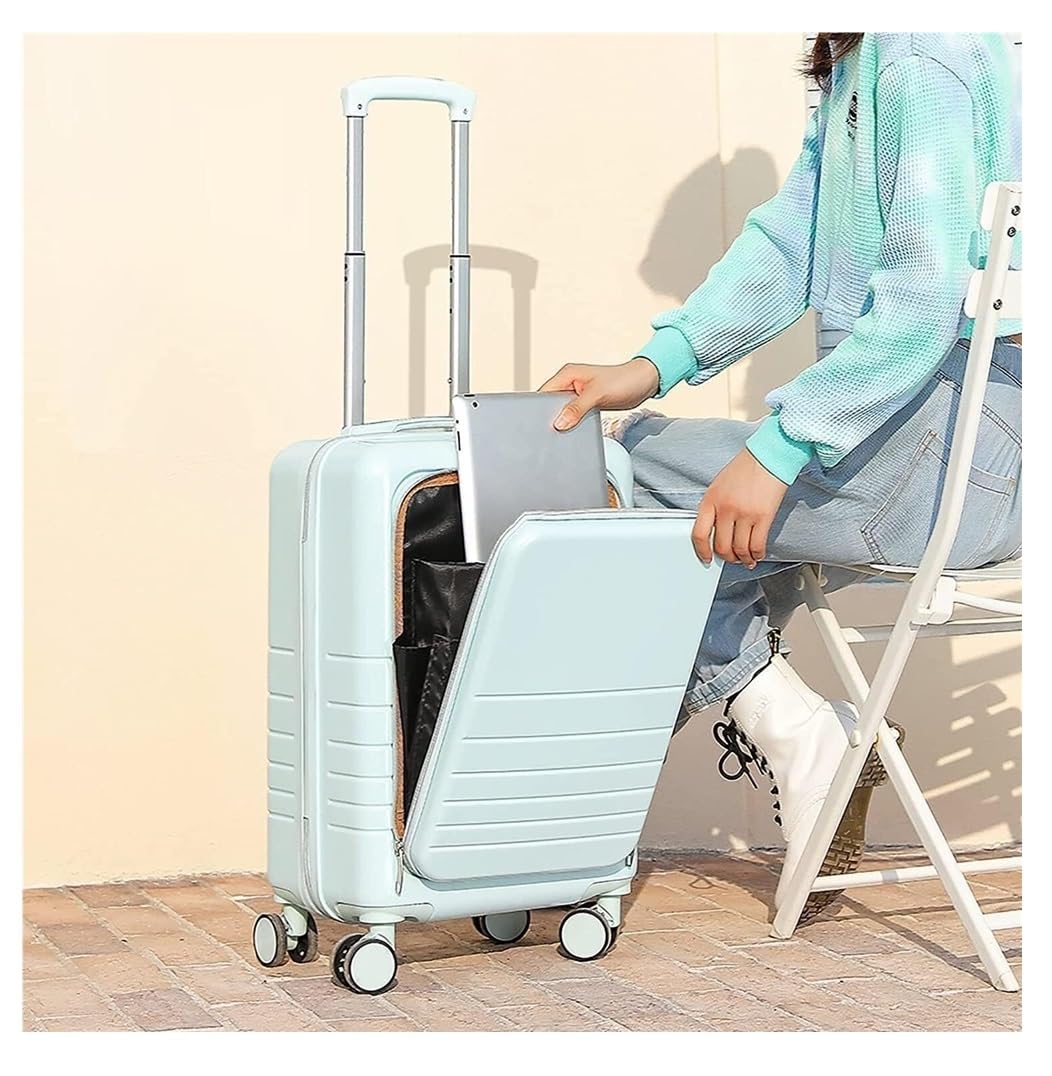 Zestaw walizek podróżnych, bagaż kabinowy bagaż walizka zestaw sztuk Carry On ABS + PC Spinner Trolley, trwała torba podróżna na bagaż podróżny (kolor: biały, rozmiar: 24+35.6 cm)