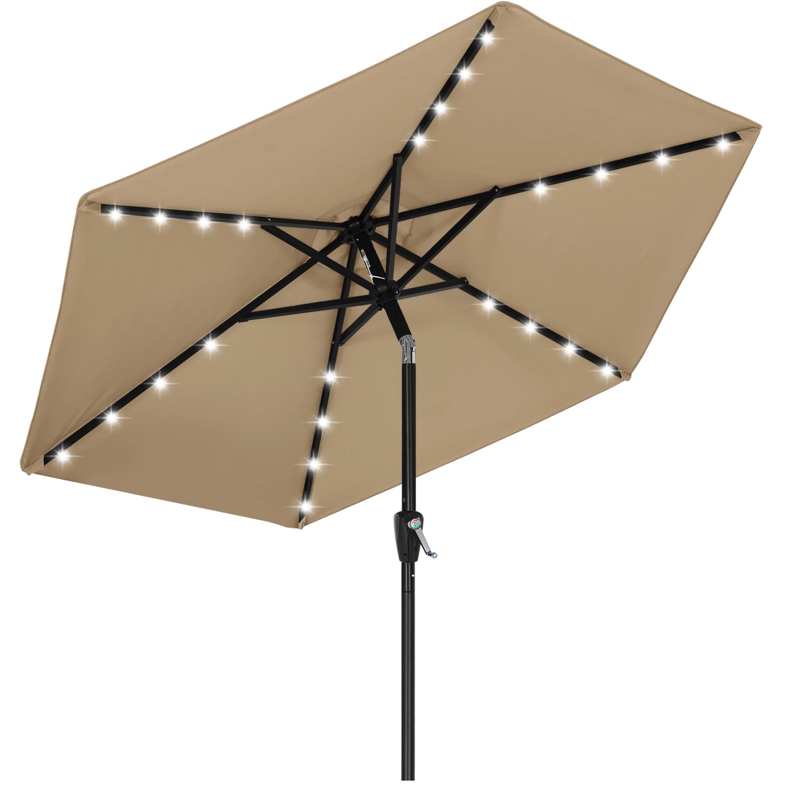 ABCCANOPY Solar Led Patio Umbrella with 24 Lights 7.5FT(Sand)