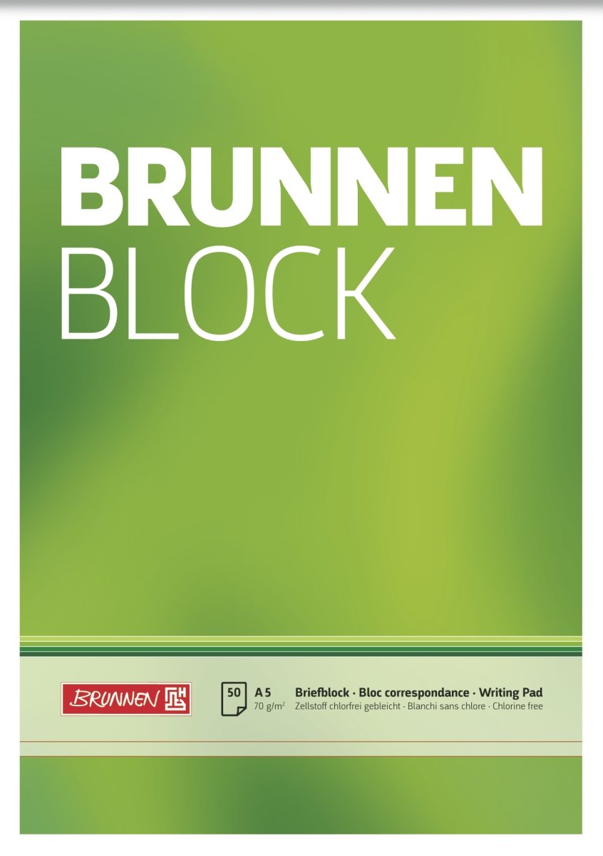 Brunnen 1052426 Block Notepad A5, 50 Sheets, 70 g/m², Plain