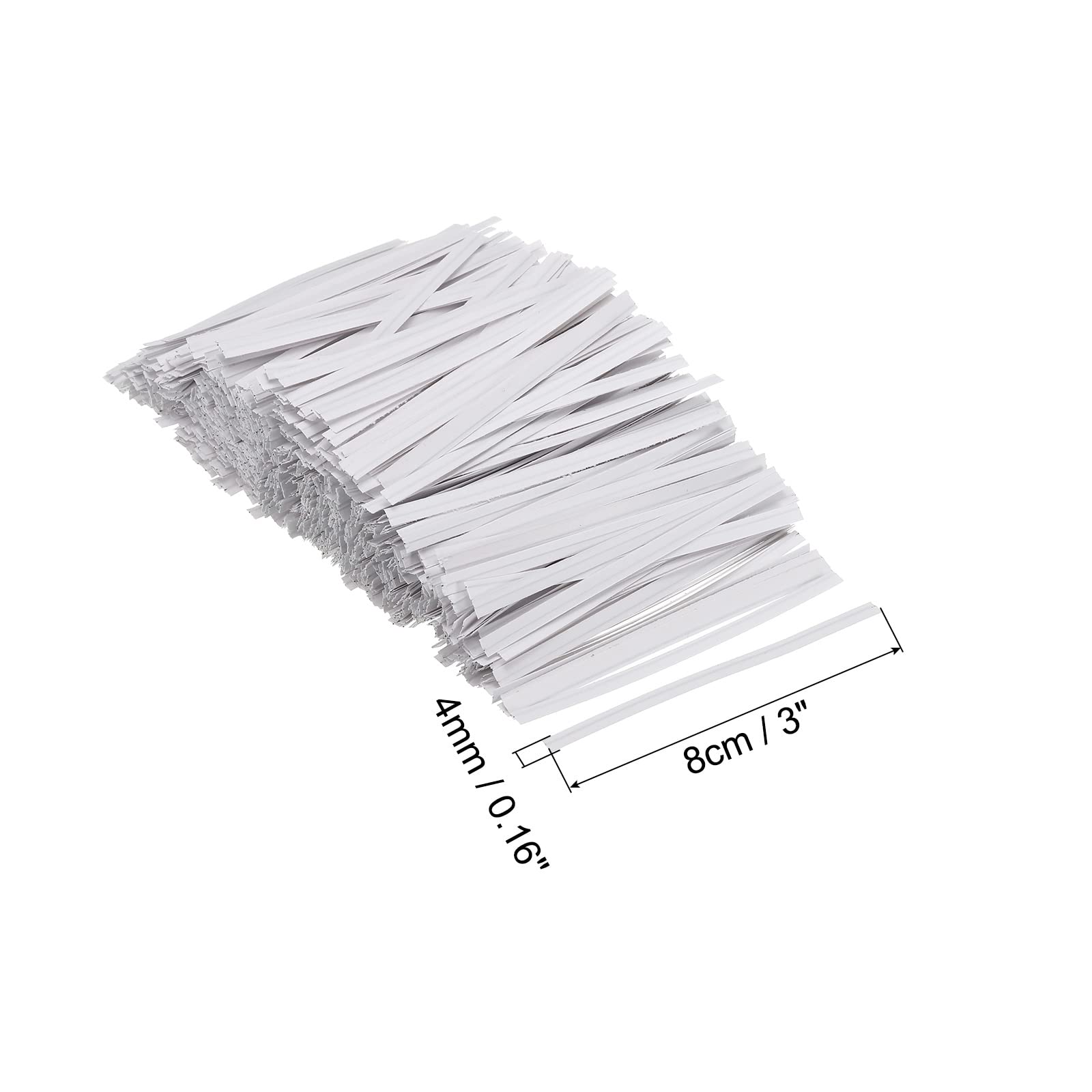 PATIKIL Twist Ties 3" Paper Closure Tie for Party Tying Gift Bags Candy, Bread, Arts Crafts White Pack of 1500 - Image 2