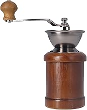 Moedor de café manual, moedor de grãos de café, moedor de madeira, moedor de café manual com rebarbas de ferro fundido para gotejamento de café prensa francesa (café)