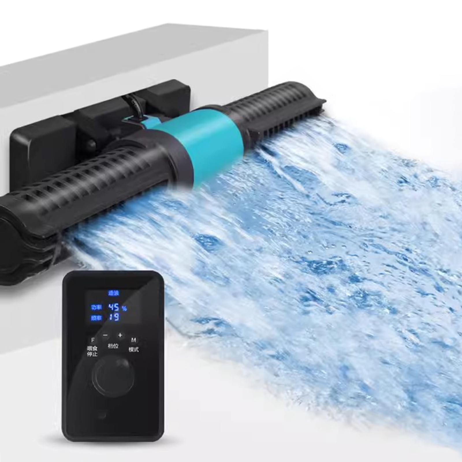 25W Aquarium Wave Maker, pompa krzyżowa z regulacją przepływu 3200-8000 l/h, z kontrolerem wyświetlacza LED, magnetyczna głowica wirowa DC 24 V do akwarium