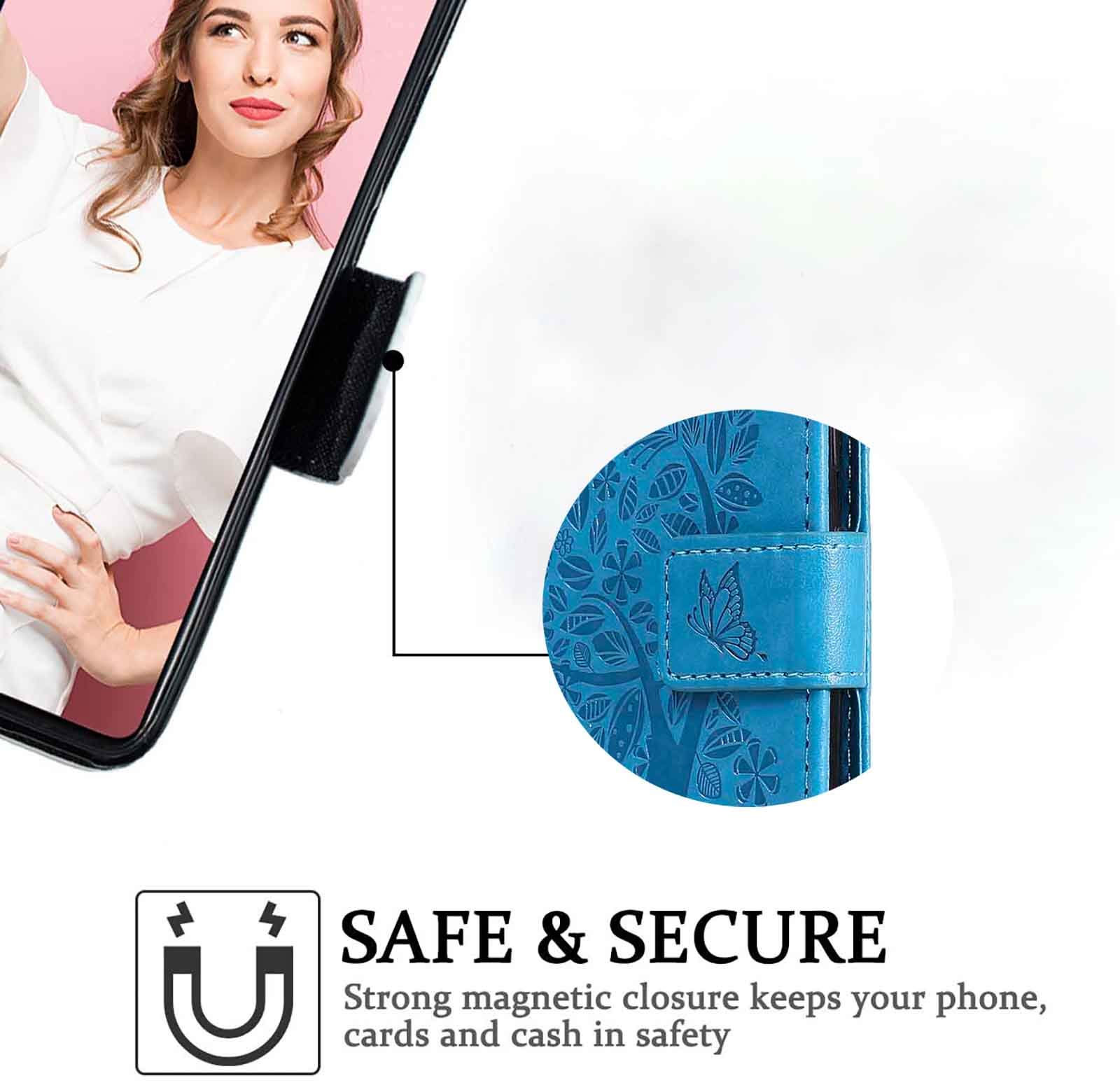 GOKEN Cover per Honor 400 Smart - Portafoglio in Pelle Sintetica con Calamita, Silicone Interno Antiurto, Custodia Libro Flip Magnetica con Slot per Carte e Stand -Rosso