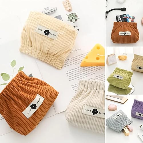 Miniatura 4 de Organizador elástico de pana para el cabello, organizador de pana, bolsa de pana para lápiz labial, bolsa de almacenamiento elástica de pana, bolsa