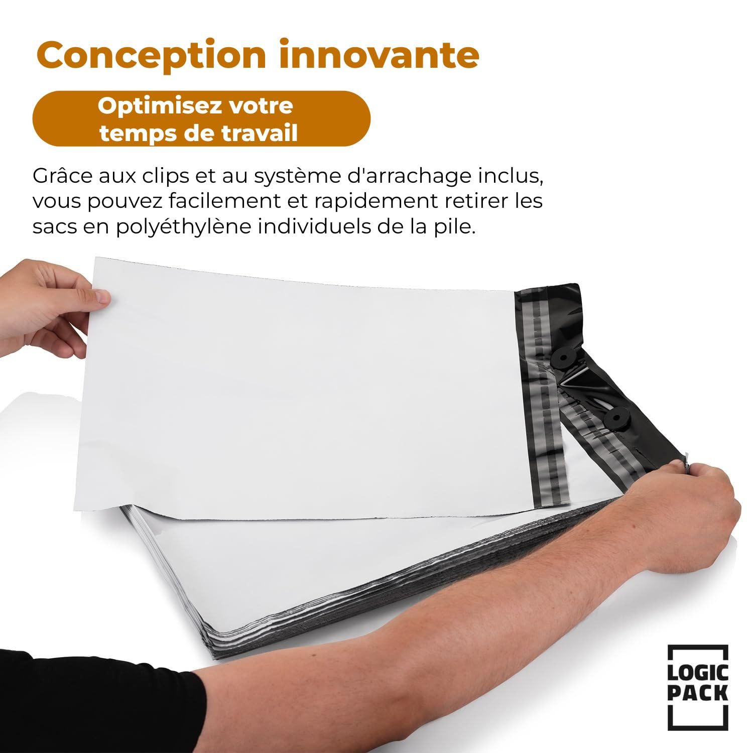 1000 Enveloppes Plastique Expédition 25x35 cm - Pochette Envoi Colis Vinted Blanche - Sac Expédition Imperméable et Indéchirable - Emballage pour Vêtements et Chaussures