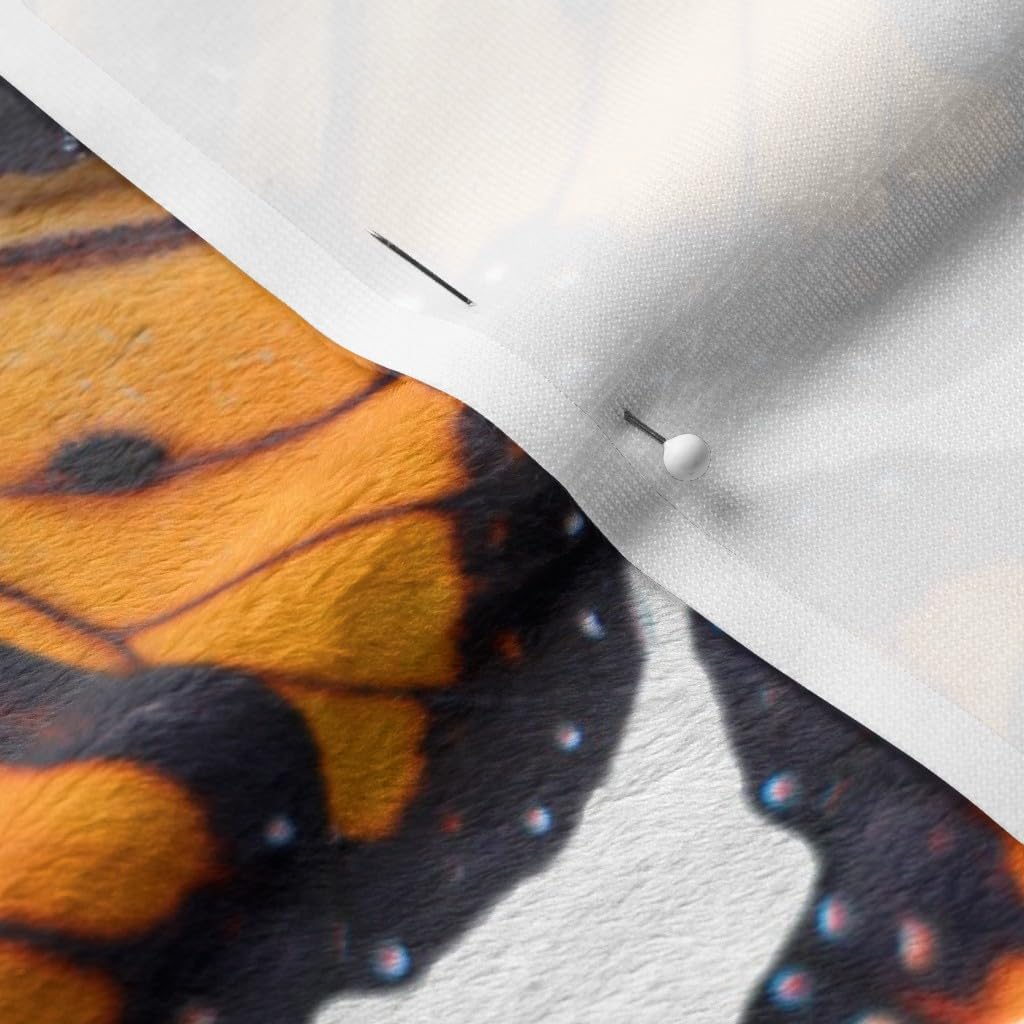 Spoonflower Fabric - Monarch Butterflies Butterfly Orange Flight Flying Insect Printed on Minky Fabric by The Yard - Sewing Baby Blankets Quilt Backing Plush
