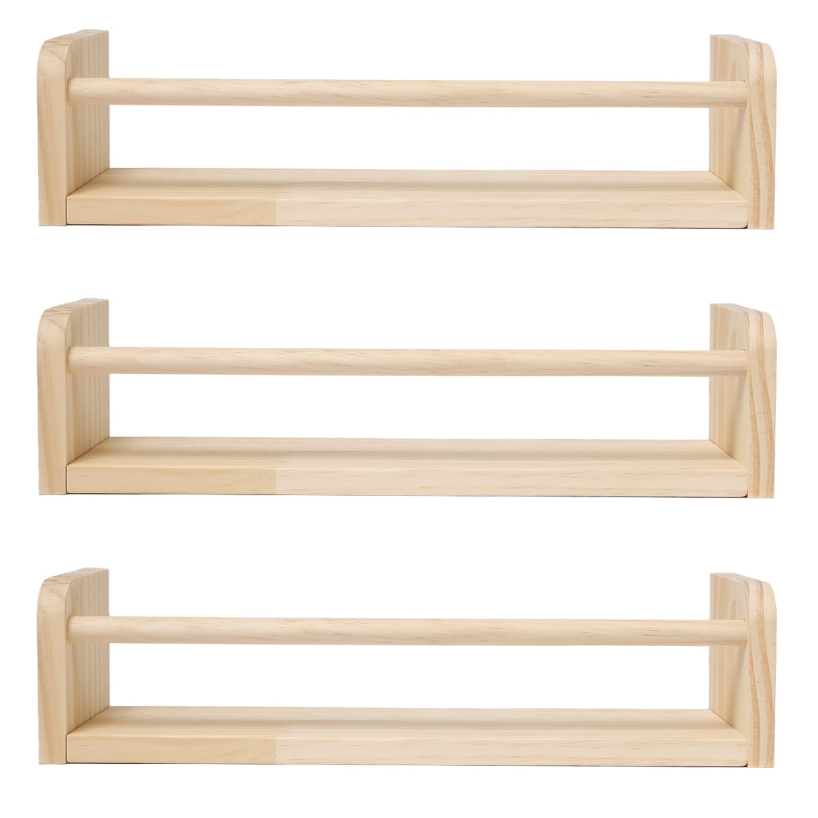 3 Pièces 40cm Étagères Murales en Bois pour Chambre à Coucher