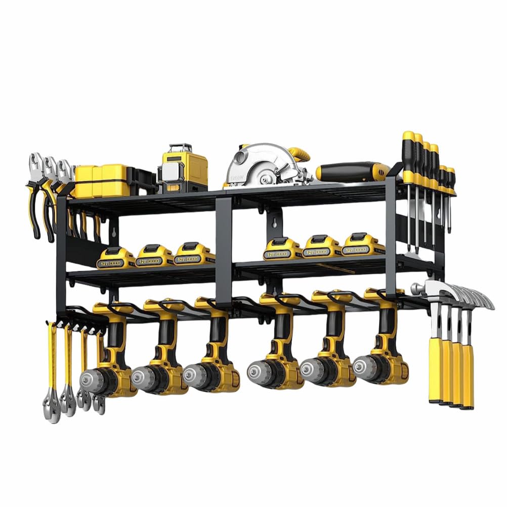 Garage Tool Manager Staffa a Parete, Gancio per Attrezzi da Giardino per Attrezzatura da Sci, Sedia, Scopa, Mop, Rake Garden Tool,80×20×24cm