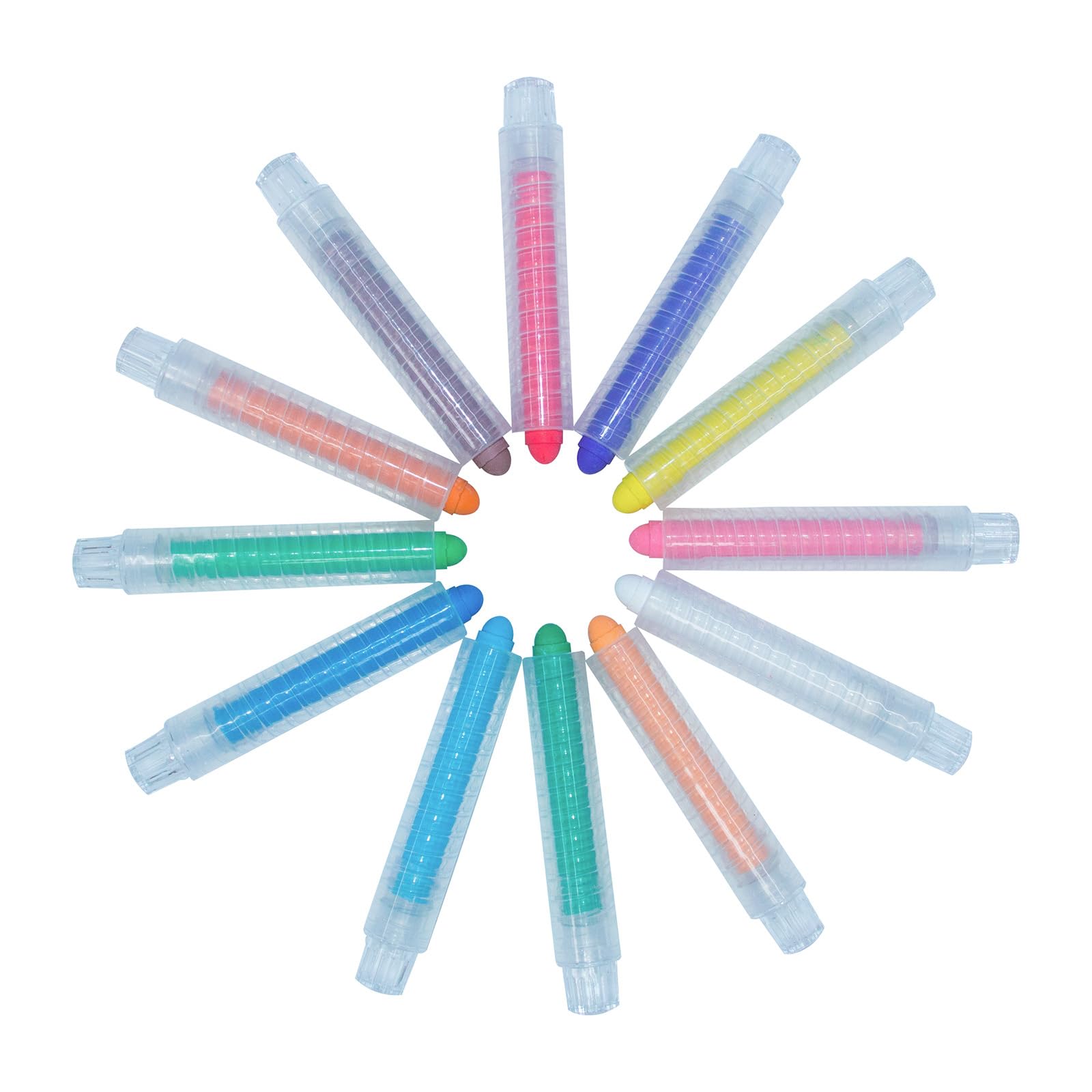 Dustless Chalk for Kids Colored Sidewalk Chalk With Holder Washable Toddlers Chalks Drawing Writing12 PCS Colored Non-Toxic Chalks for Chalkboard Children Drawing Writing