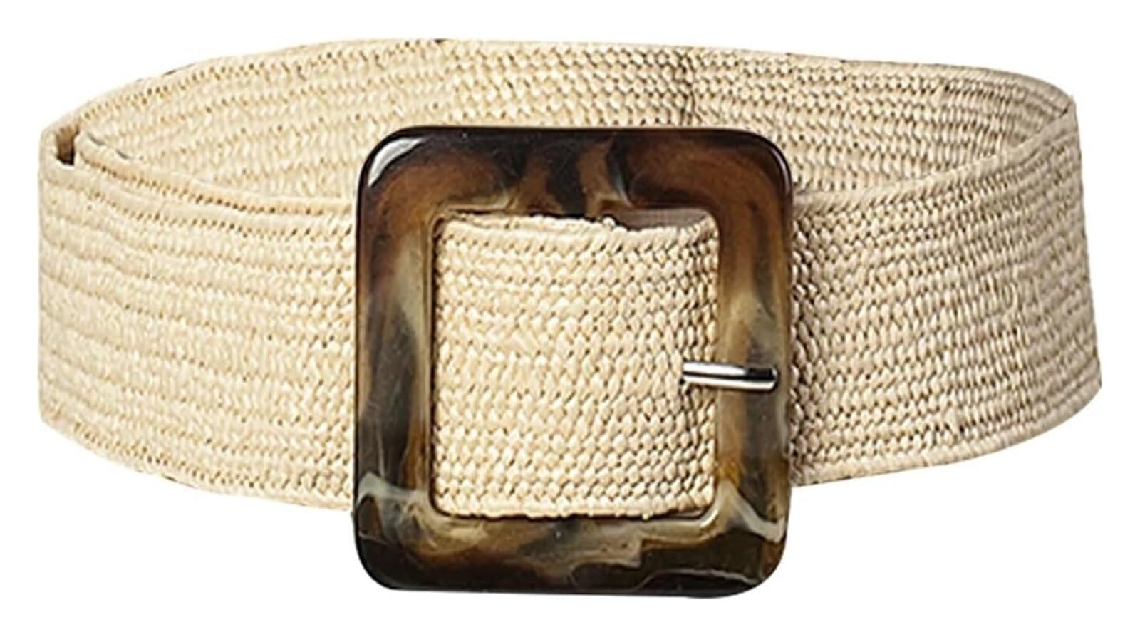 YRTHFJTJ Elasticated Belt,Straw Woven Waist Belt Women Straw Woven Waist Belt Elastic Retro Waistband Wide Braided Stretching Dress Belt(Beige)