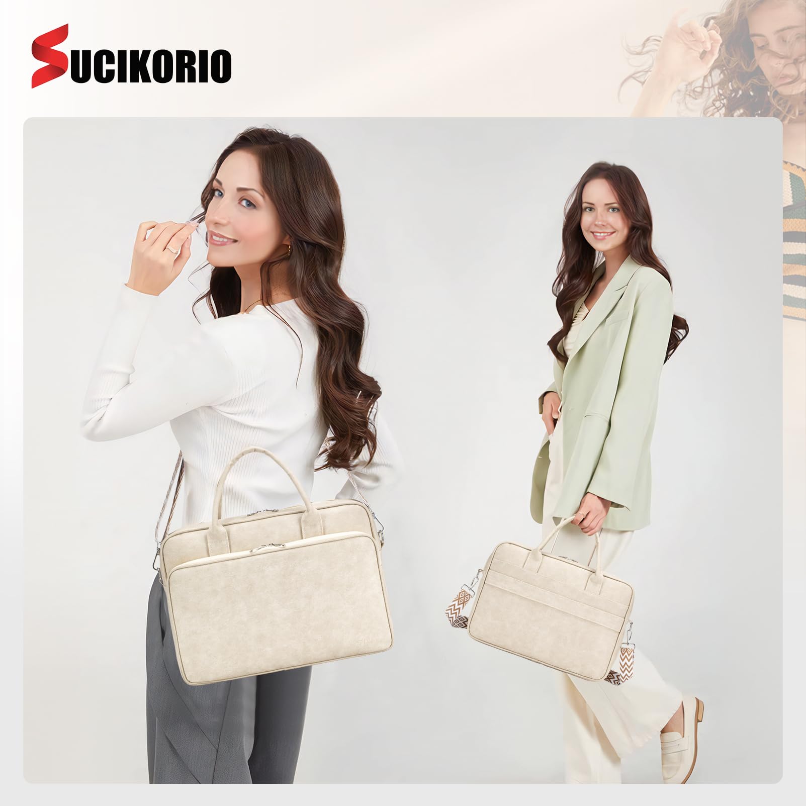 Maletin Ordenador Portatil Mujer 14 Pulgadas, Cuero Impermeable Bolso Portatil Mujer Bolso Trabajo Portadocumentos Grande Maletin Profesora para Universidad, Viajes, Trabajo, Negocios