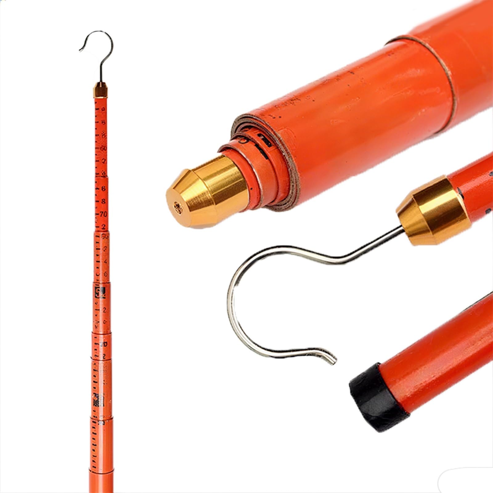 Bâton de mesure haute tension, tige de mesure télescopique portable de 10 m – Règle d'alimentation en époxy isolée pour sous-stations, outil de mesure de hauteur extensible – Précis et durable