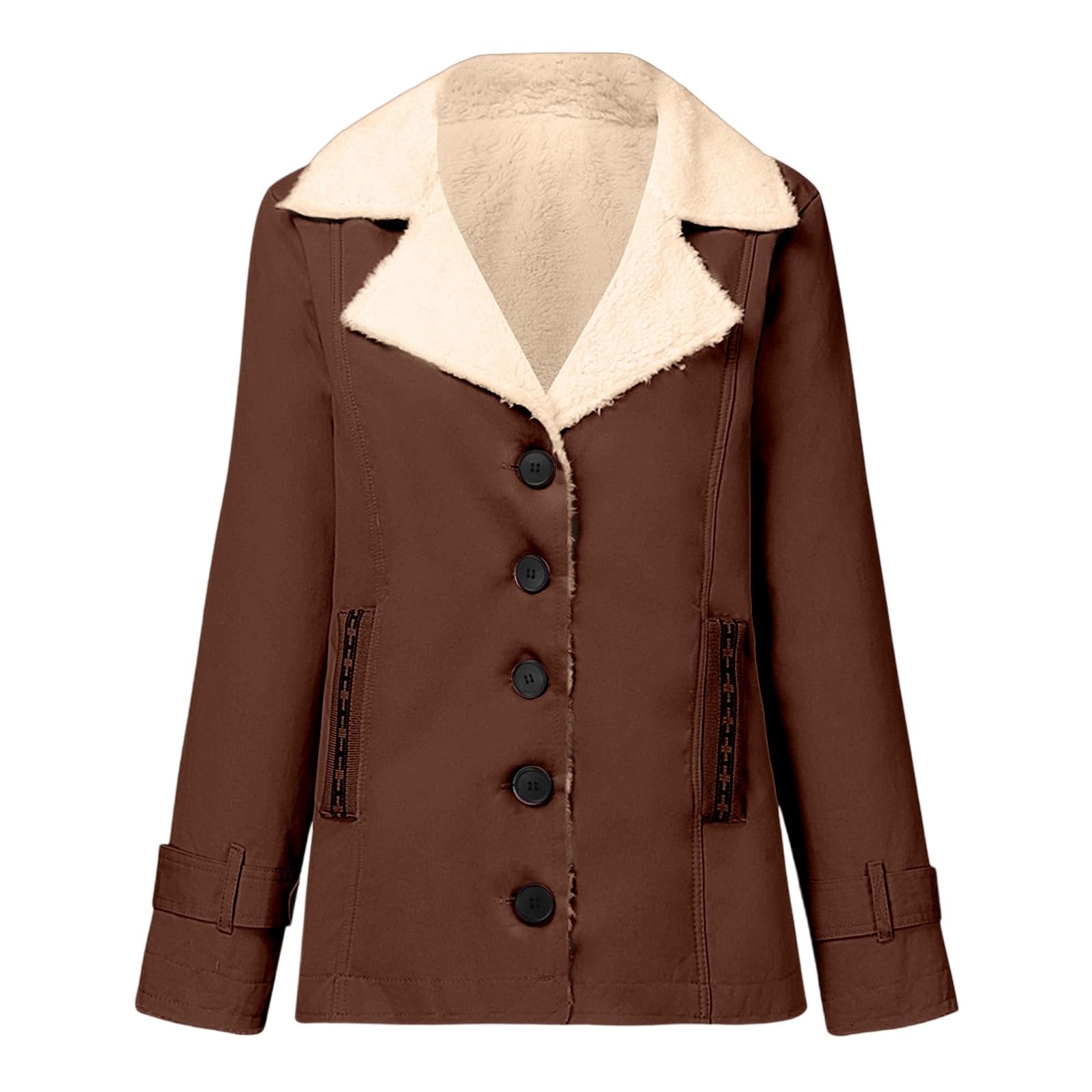 Generisch Langärmlige Fleecejacke für Damen als mittellange Winterbekleidung mit lässigem Komfort