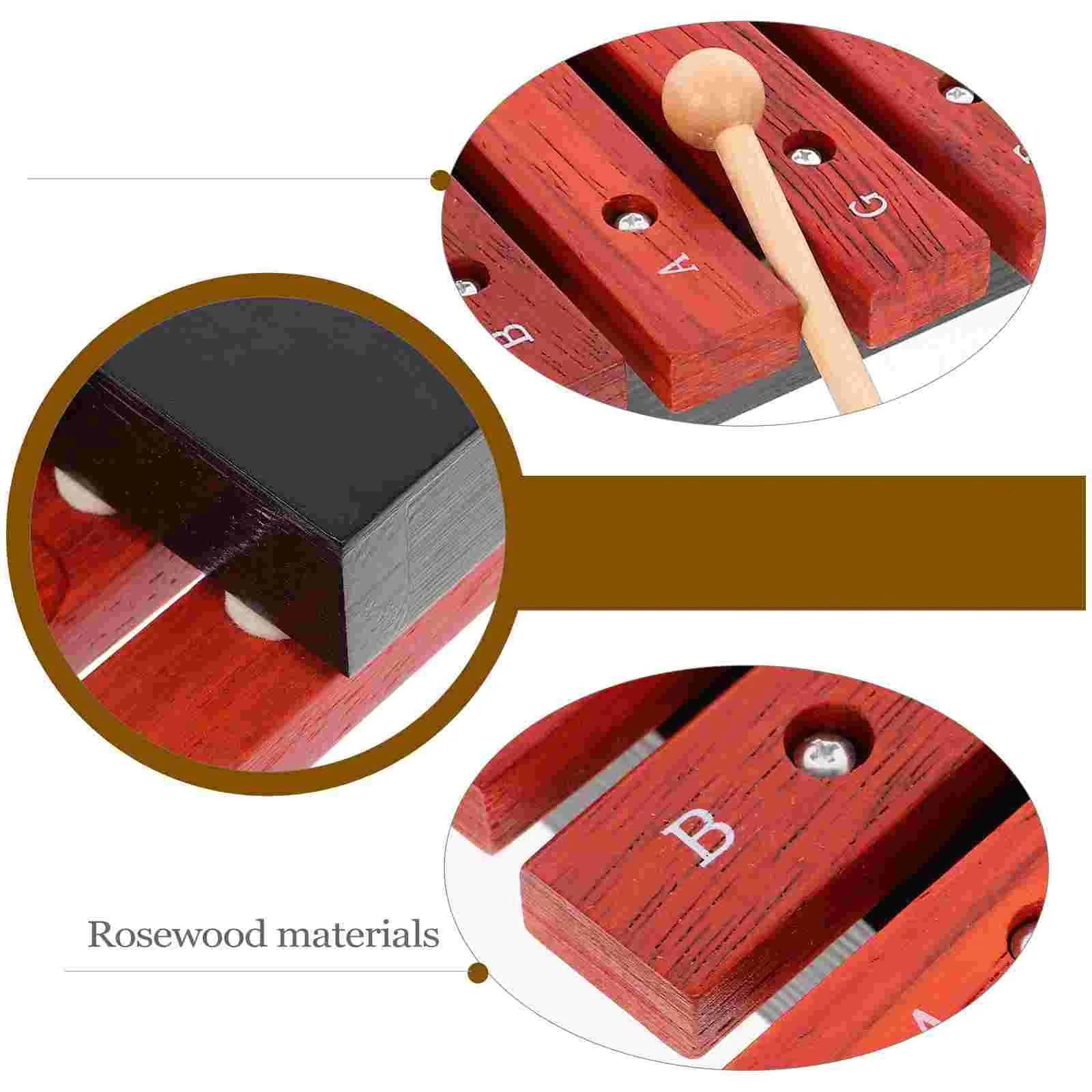 Instrumento de percusión Glockenspiel de caoba exquisito de 8 notas adecuado para principiantes profesional Glockenspiel Set