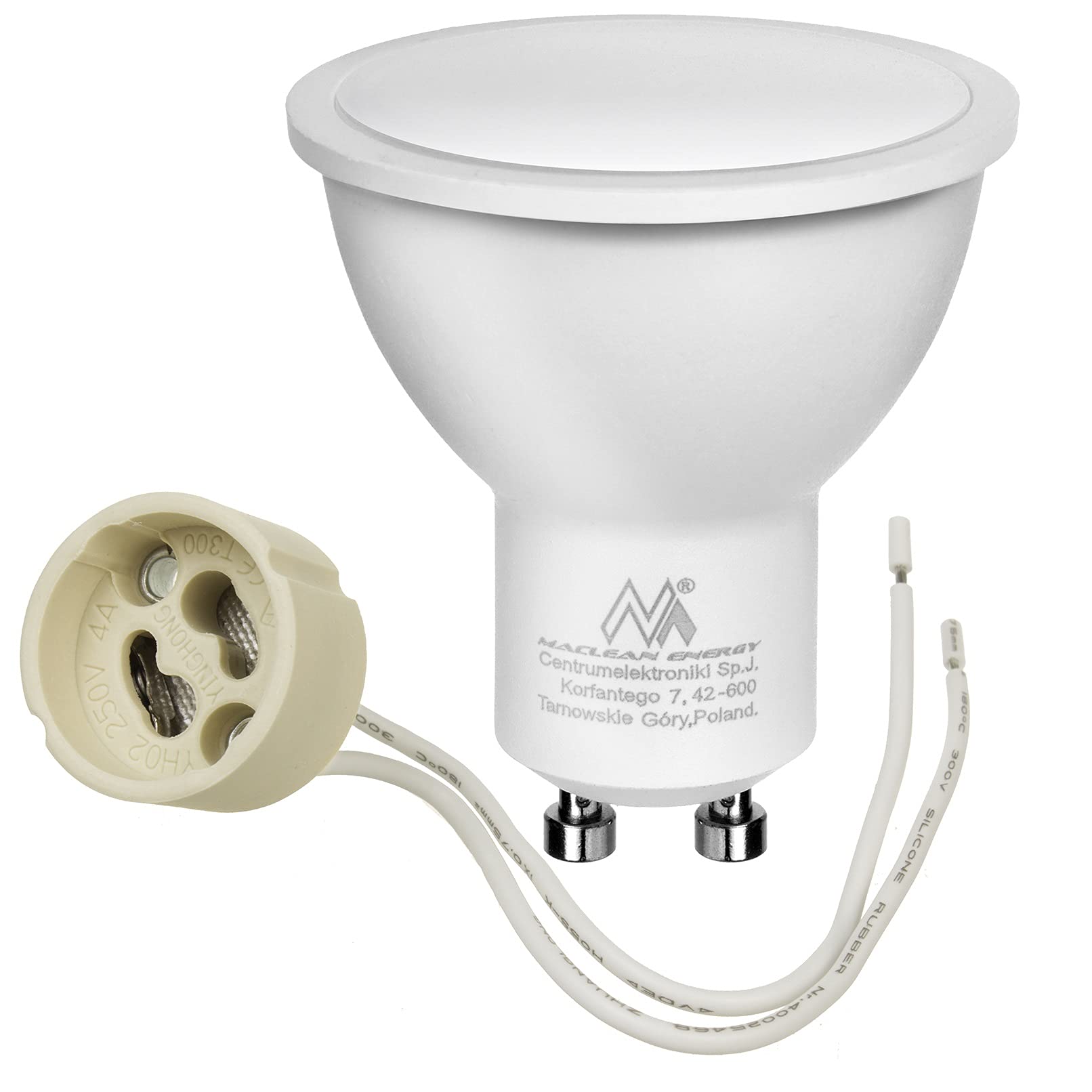 MacleanMCE464 W Luminaria Empotrable GU10 Marco de Foco Empotrable Plafón Empotrable máx 35W IP20 (3x Luminaria cuadrada- incl. bombilla 7W, Blanco)