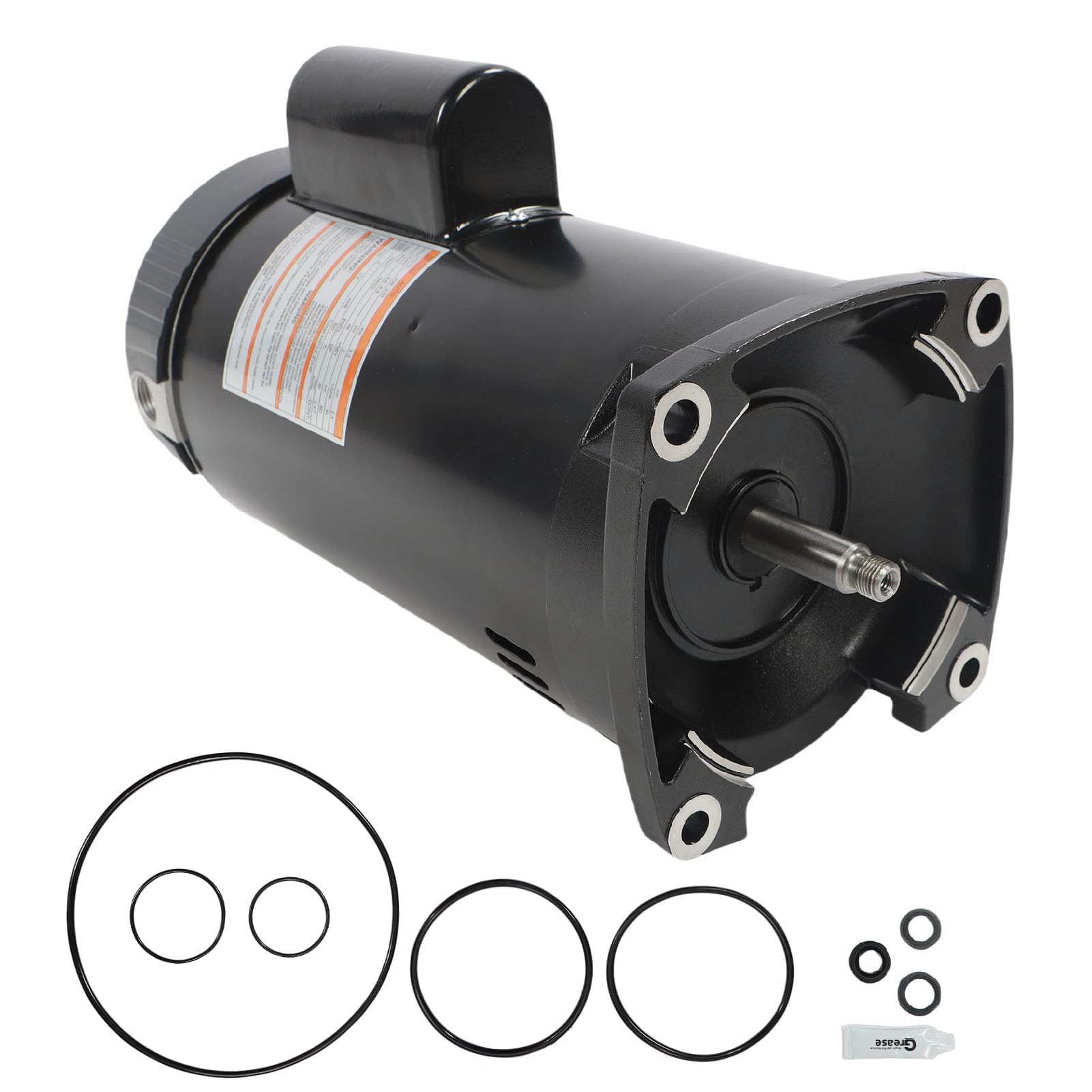 Gonetre Motor de Bomba de Piscina con Brida Cuadrada de 1,5 Caballos de Fuerza, Acero de Aleación de 3450 RPM con Protección contra Sobrecarga Térmica, para Piscina y Spa