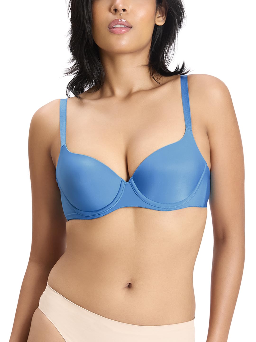 triumph T-Shirt Bra for Women Wired Padded Body Make-Up Series Seamless Everyday Lingerie Lycra Xtra Fine Breathable Fabric Second-Skin Smooth 3/4 Cup Support Invisible Underwire Pack of 1-picture-15