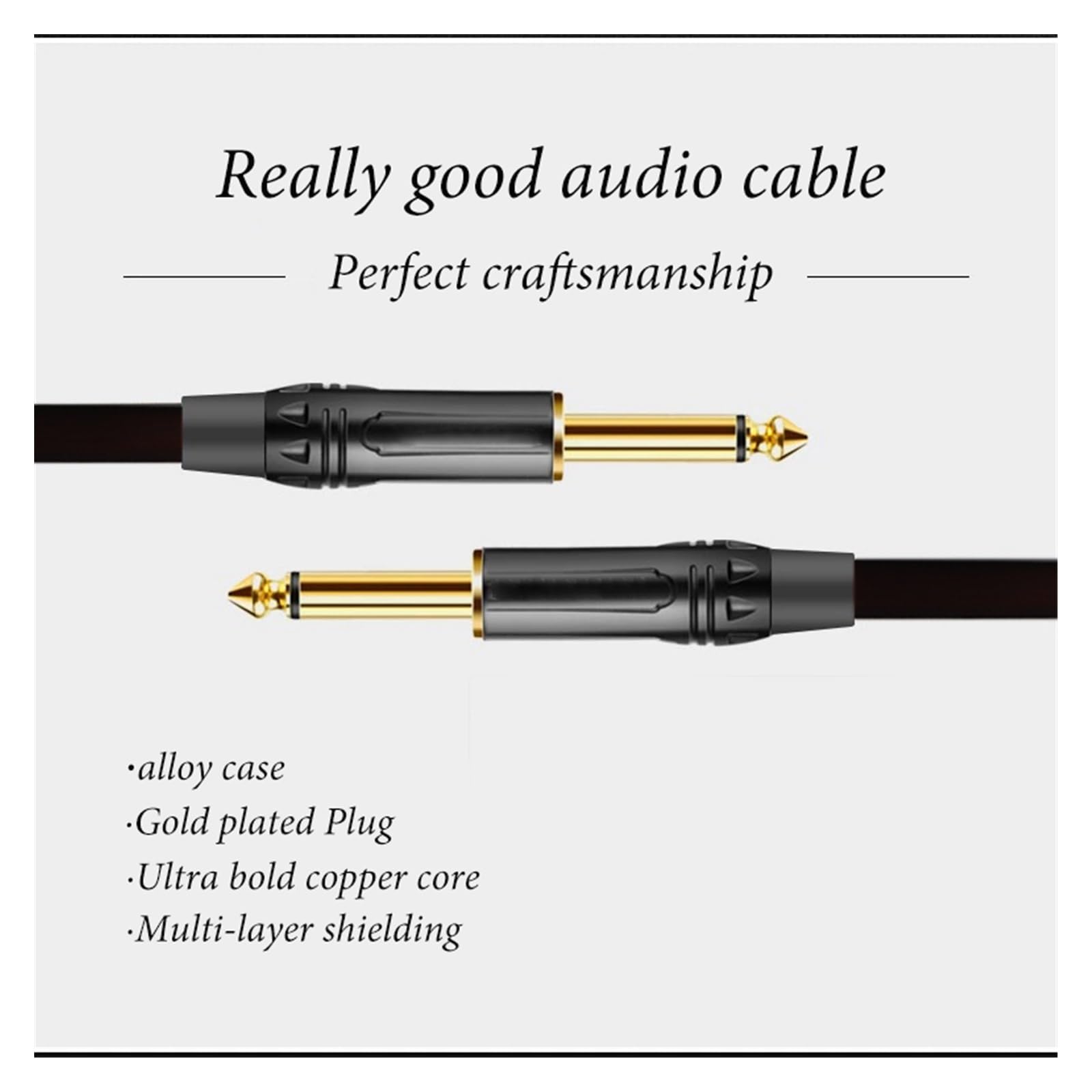 Cavo Audio Professionale per Chitarra Cavo Audio Jack da 6,5 ​​mm Cavo per Chitarra da Maschio A Maschio per Strumento Musicale Elettronico da Collegare agli Amplificatori Audio (Color : 2m)