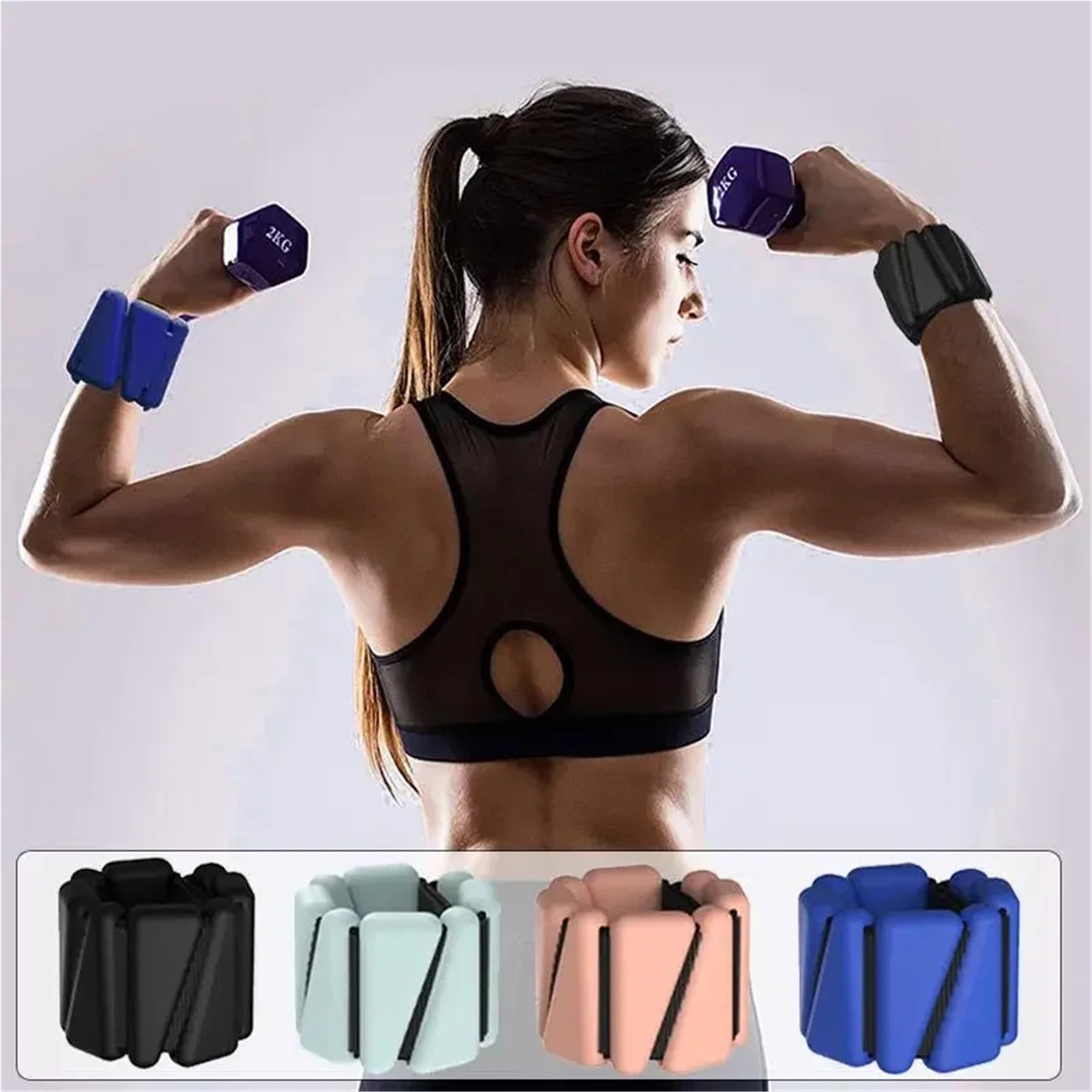 Pesas Para Tobillos Pulsera de pesas triangulares de silicona ajustable for el tobillo, de 1/2 libra, for yoga, fitness, ejercicio, correr, deportes