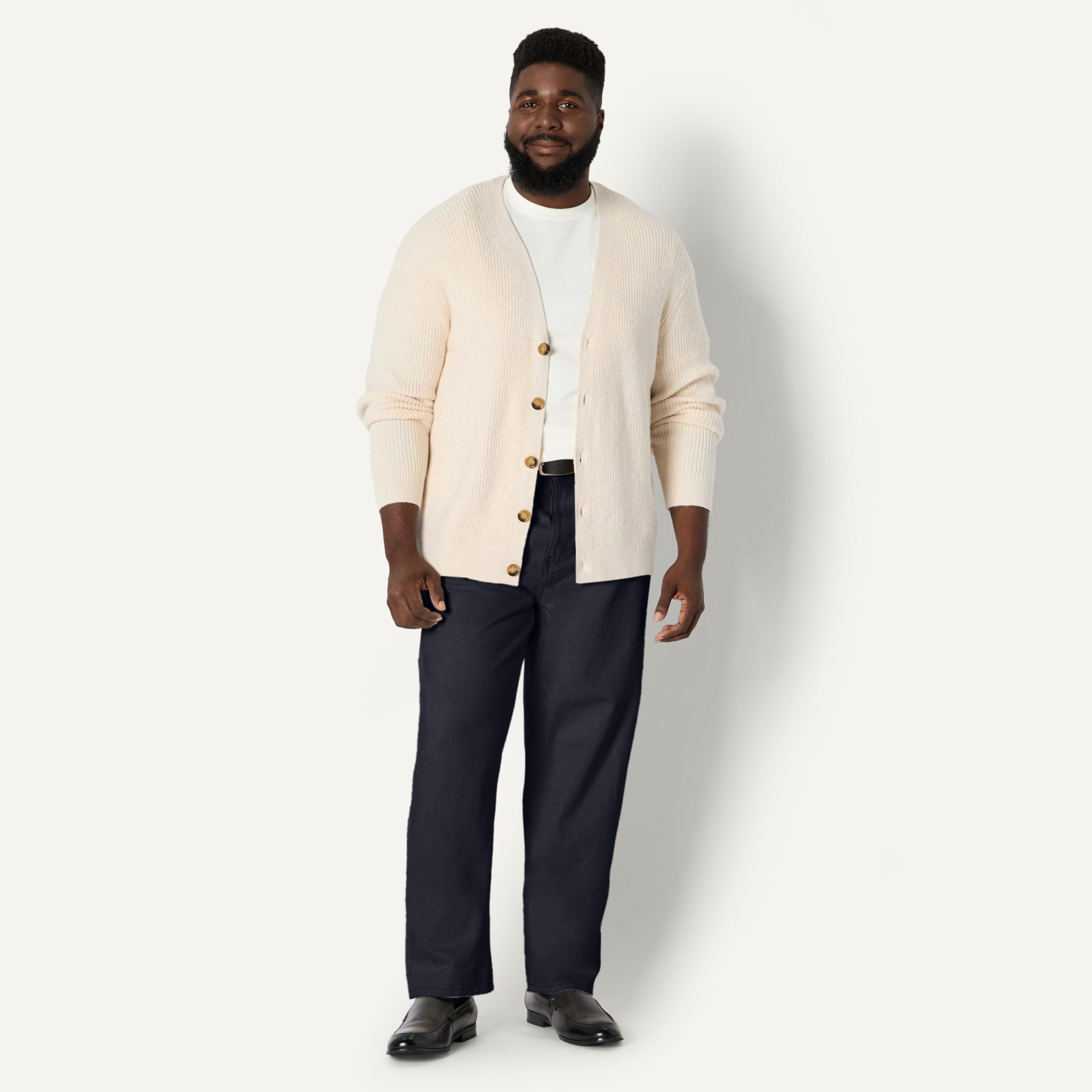 Amazon Essentials Cardigan en Coton Mélangé, Coupe Décontractée Homme