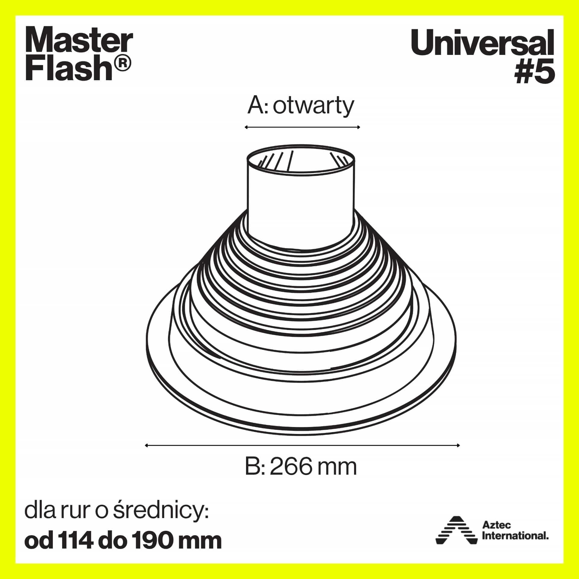 Junta de EPDM flexible de paso de techo Brida antiingreso de agua Resistente a la temperatura Protección de chimeneas Tuberías Cables Paneles Universal #5 (108-178 mm)