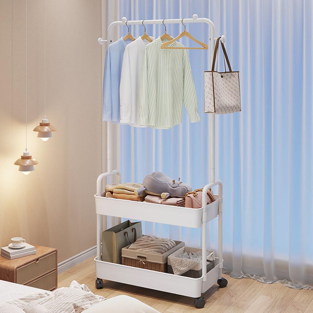 LNYCJP ハンガーラック パイプハンガーラック 洋服ラック 棚付き 組立簡単 Amazon｜LNYCJPハンガーラック パイプハンガー 洋服ラック 2メッシュ棚