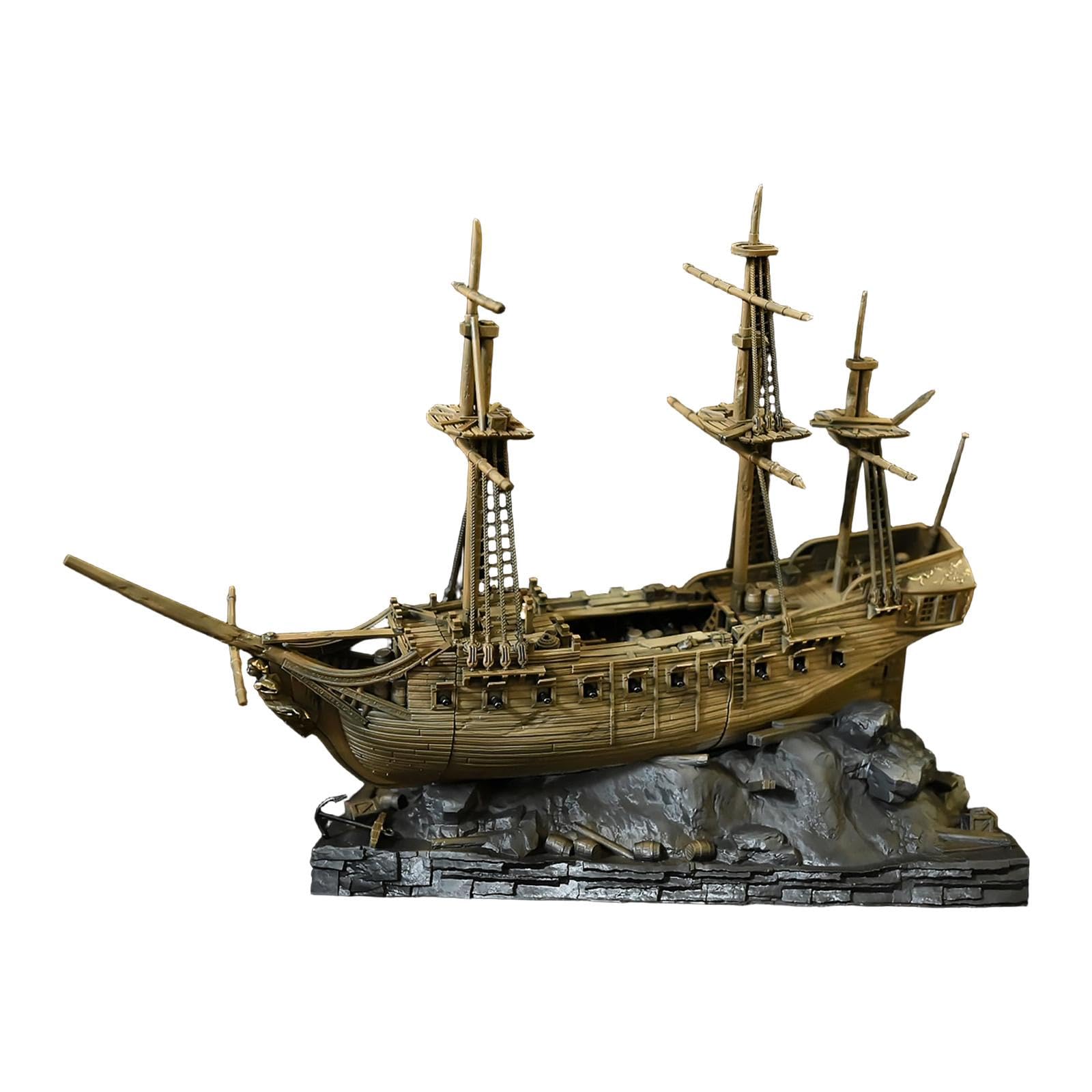 Decoración de Barco para Acuario, Estatua Resistente Y Creativa, Adorno para Pecera, Regalo