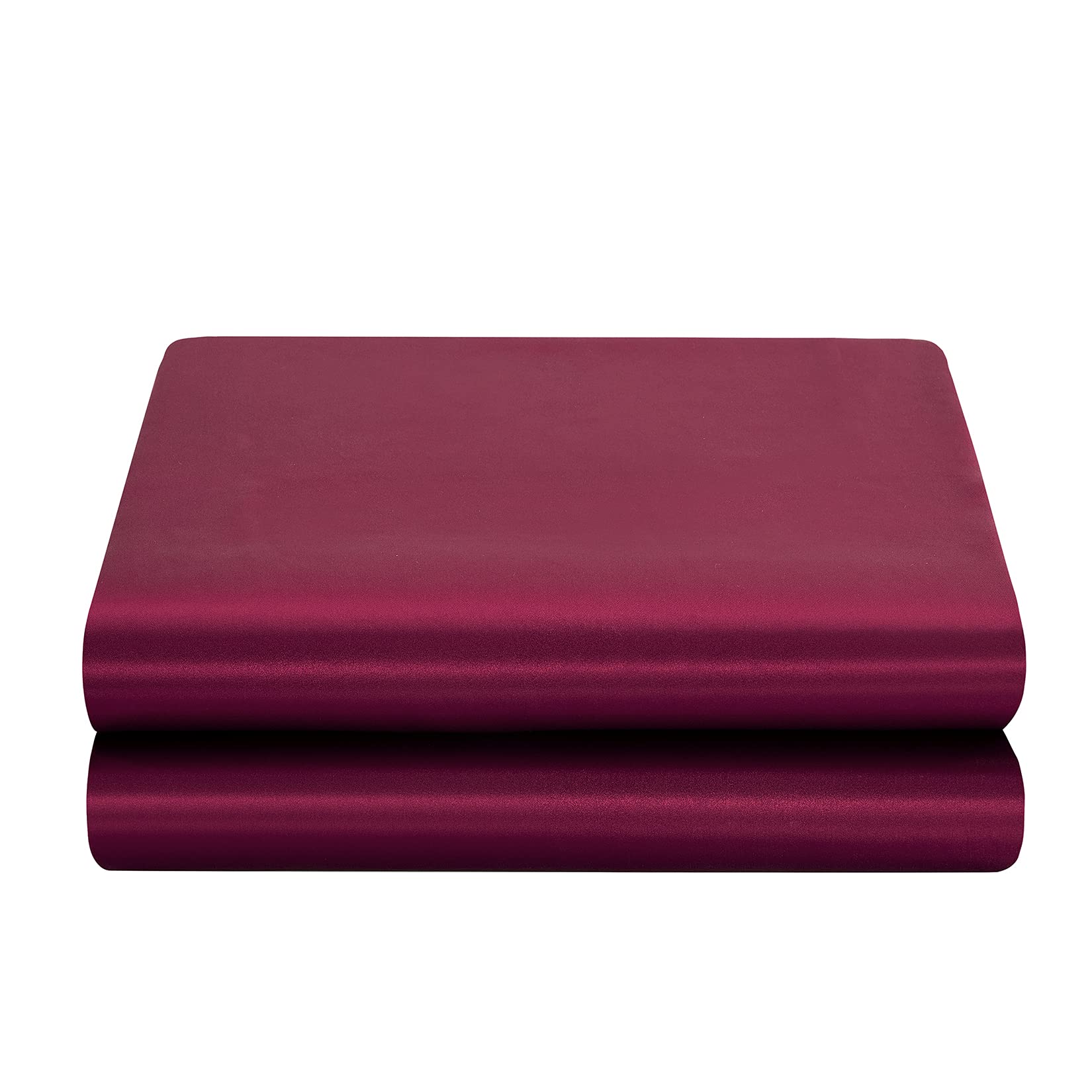Satin Flat Sheet Only, Full Flat Sheet, 1 - Piece Burgundy Top Sheet, Extra Soft Silk Flat Bed Sheets Sold Separately Full - Burgundy