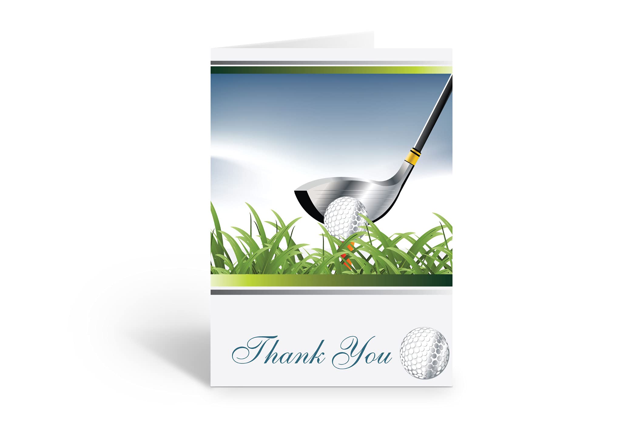 Stonehouse Collection | Golfing Theme Thank You Note Card | 10 Boxed Cards & Envelopes | Golf Note Cards (Standard)