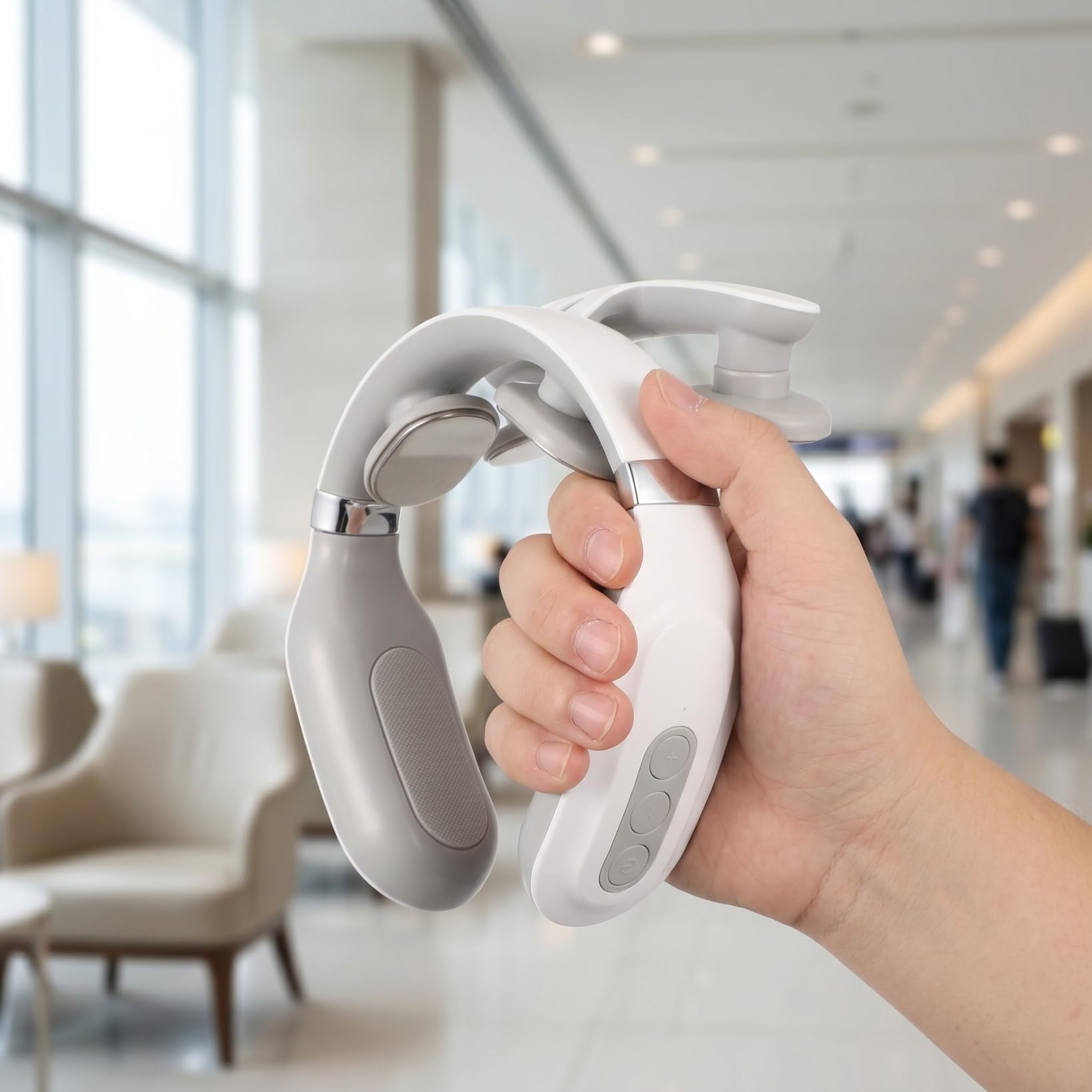 Toyvian Appareil de massage électrique de la nuque avec température constante - Compresse à chaud - Arrêt automatique - Design ergonomique pour soulager les douleurs au cou et aux épaules - Sans fil