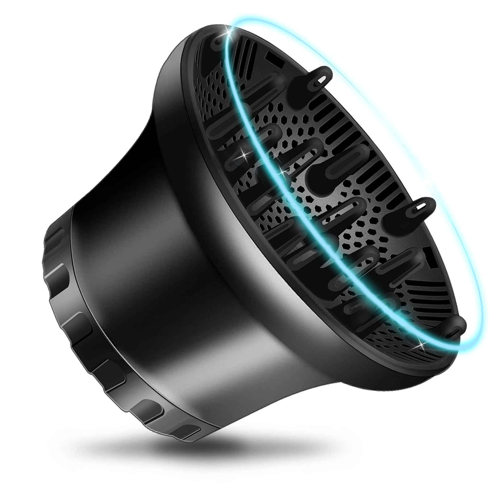 MKUMIR Professional Universal Hair Diffuser Adjustable from 1.37in to 2.68in for Curly and Natural Wavy Hair,Premium Hair Dryer Diffuser Attachment
