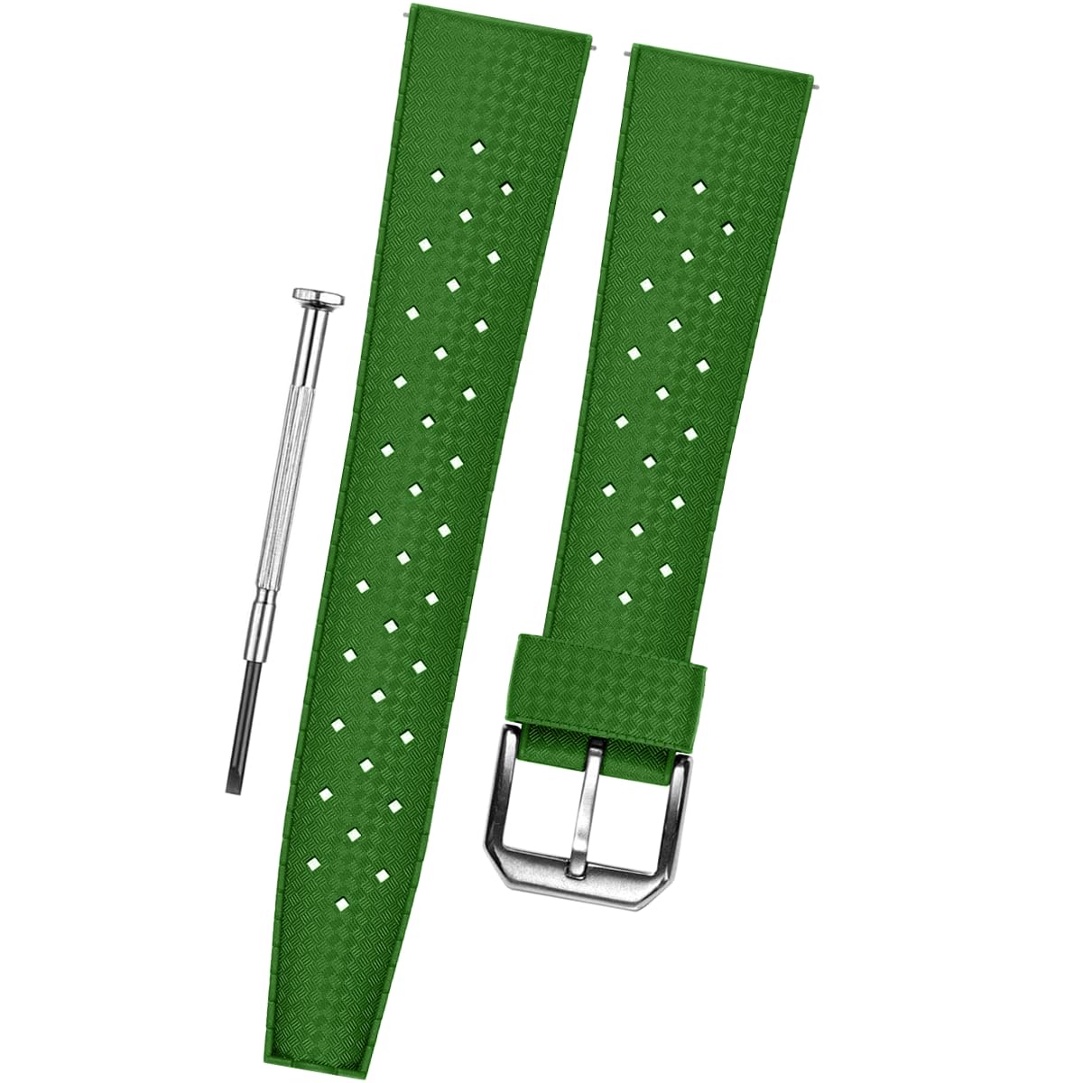 DBLACK ''TROPIC'' Quick Release Watch Strap, Tropical Style Silicone Watch Belt // For 20mm, 22mm, or 24mm Watch Band (Choose Your Size & Color)