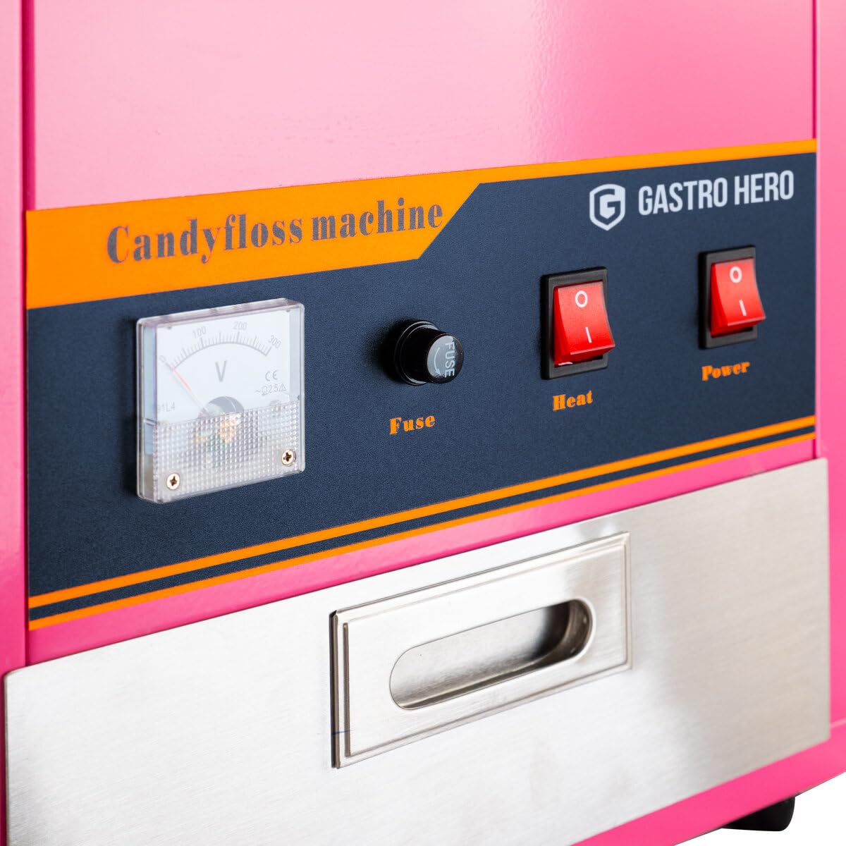GastroHero Zuckerwattemaschine Profi Cotton Candy Machine für Gastronomie Jahrmärkte