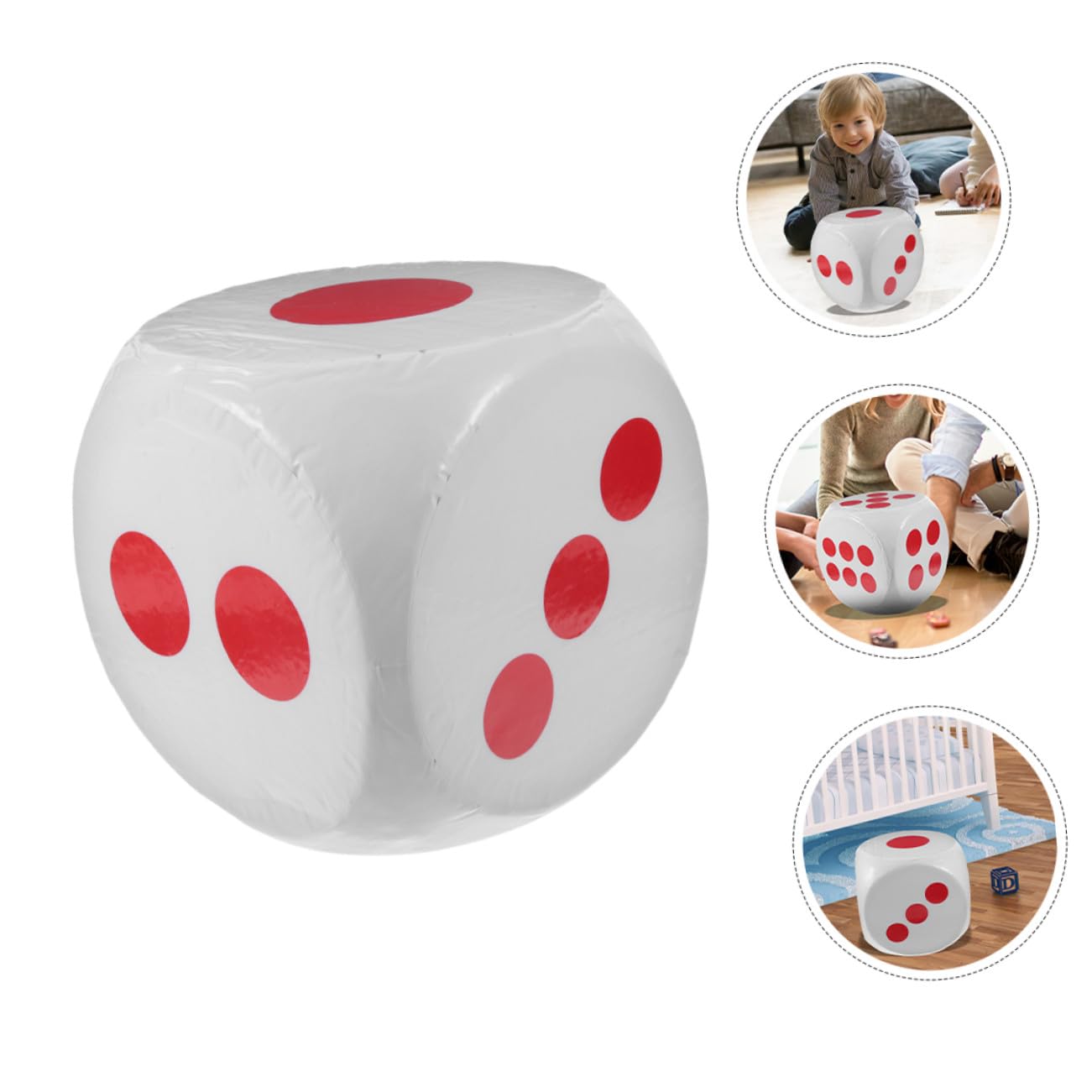 BESPORTBLE Dés Mousse Surdimensionnés Blancs en Écume, Six Faces, Matériau Sûr et Portable, pour Enseignement en Classe et Tirages Sort