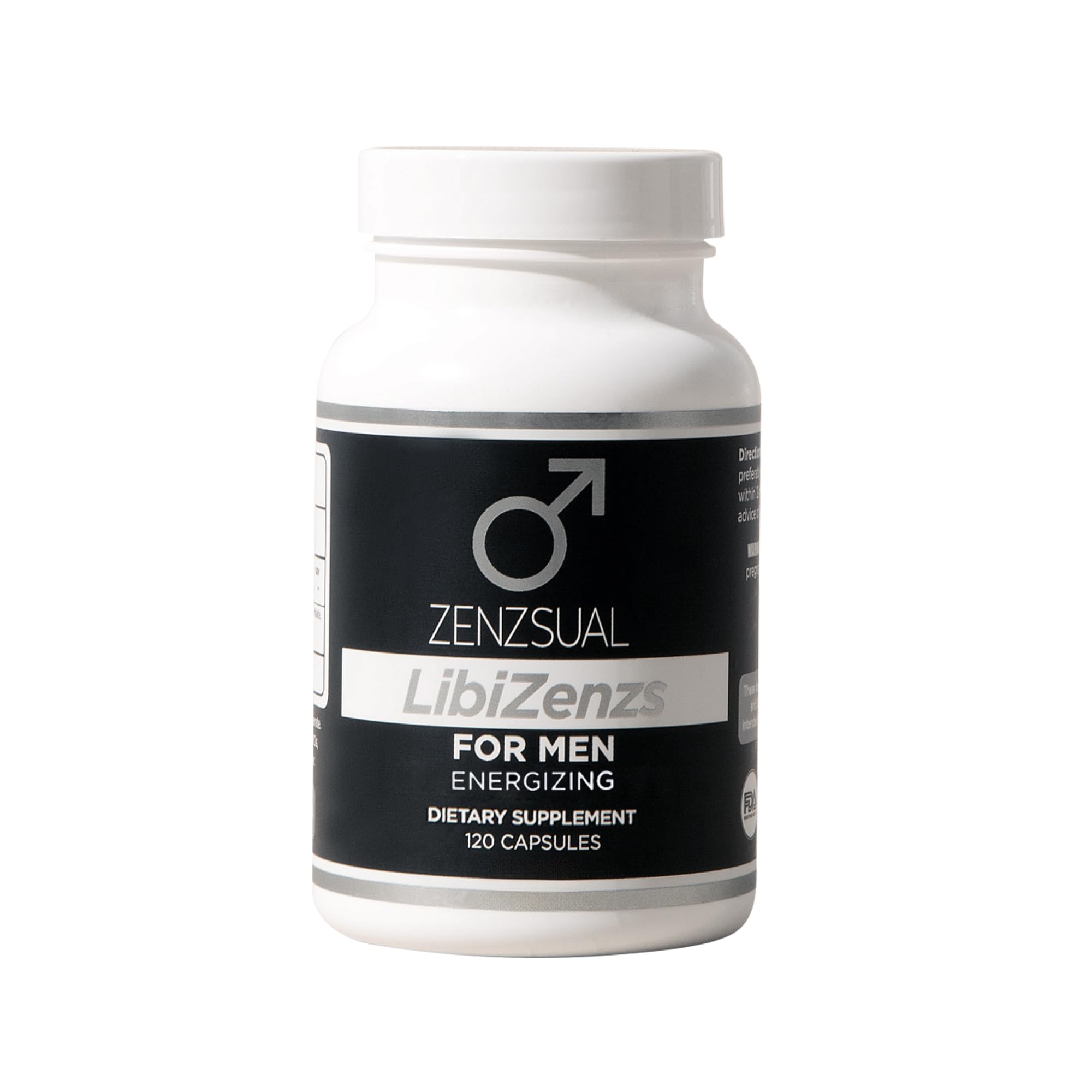 ZENZSUAL LibiZenzs Men - Natural Dietary Supplement Blend with Ginseng, Maca Root, Ashwagandha - Increases Testosterone Levels - Gluten Free (120 Capsules)