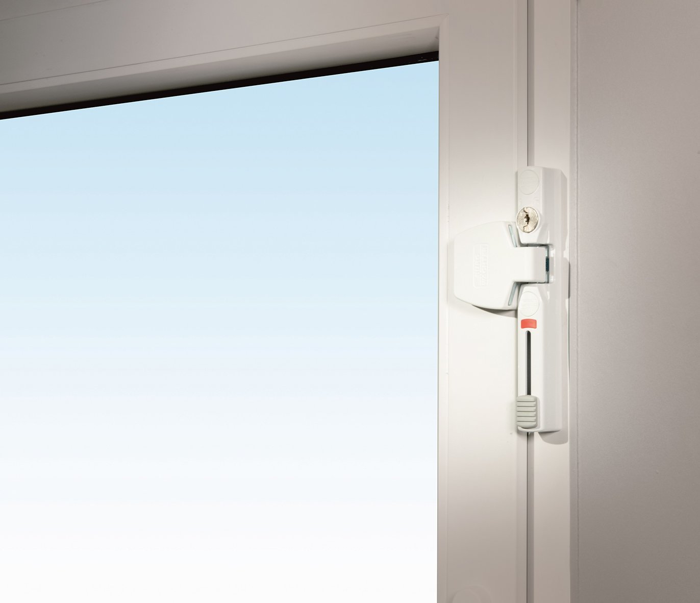 Burg-Wächter Fenstersicherung, Einbruchschutz für Fenster und Balkontüren, Abschließbar, Innen, Griffseite, WinSafe WS 33 F1 GL W, weiß