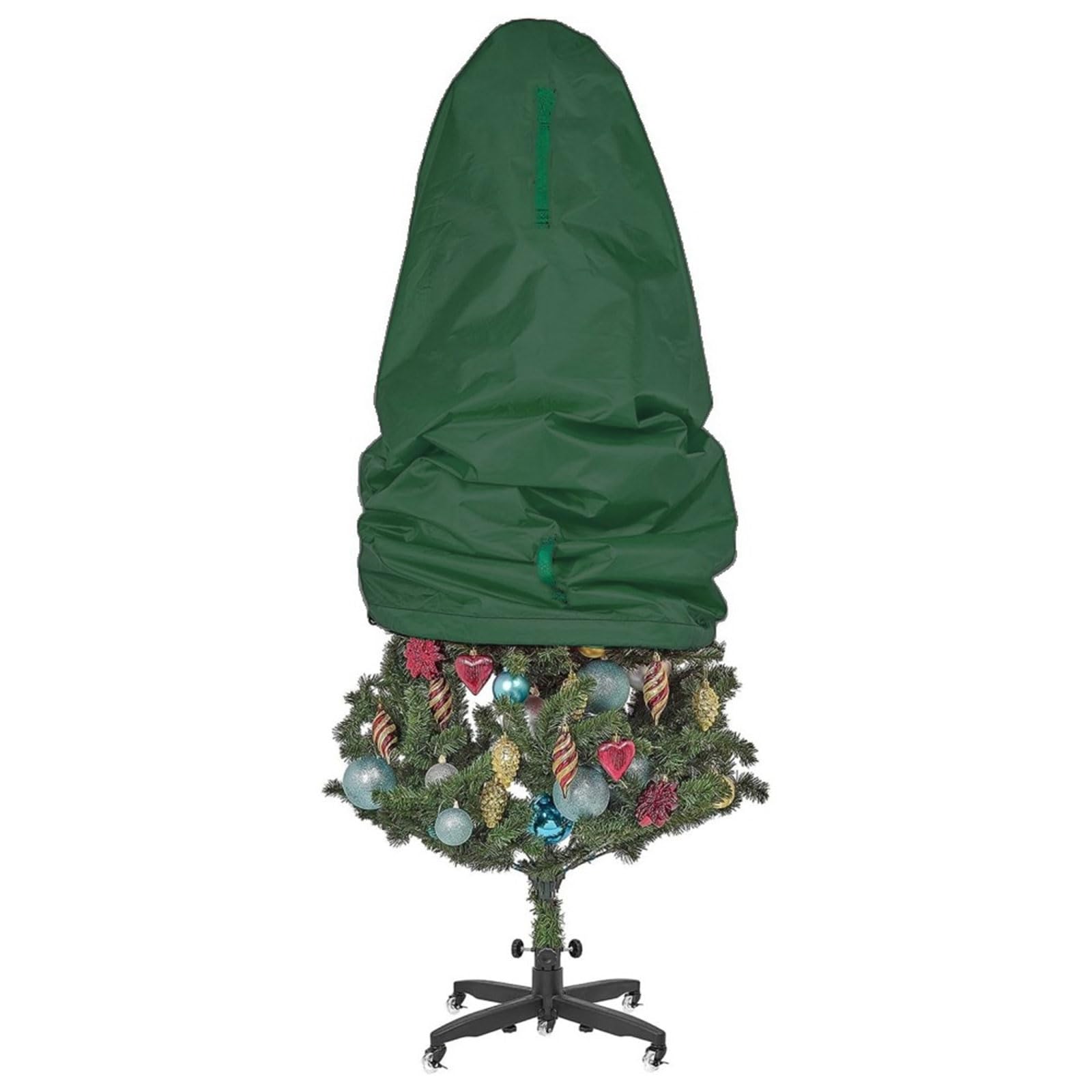 Elnwnnkc Green Portable Vertical Christmas Tree Bag, & Tear-Resistant Protective Cover For 36X25 Inch Decorations Protective Artificial Christmas Tree Bag