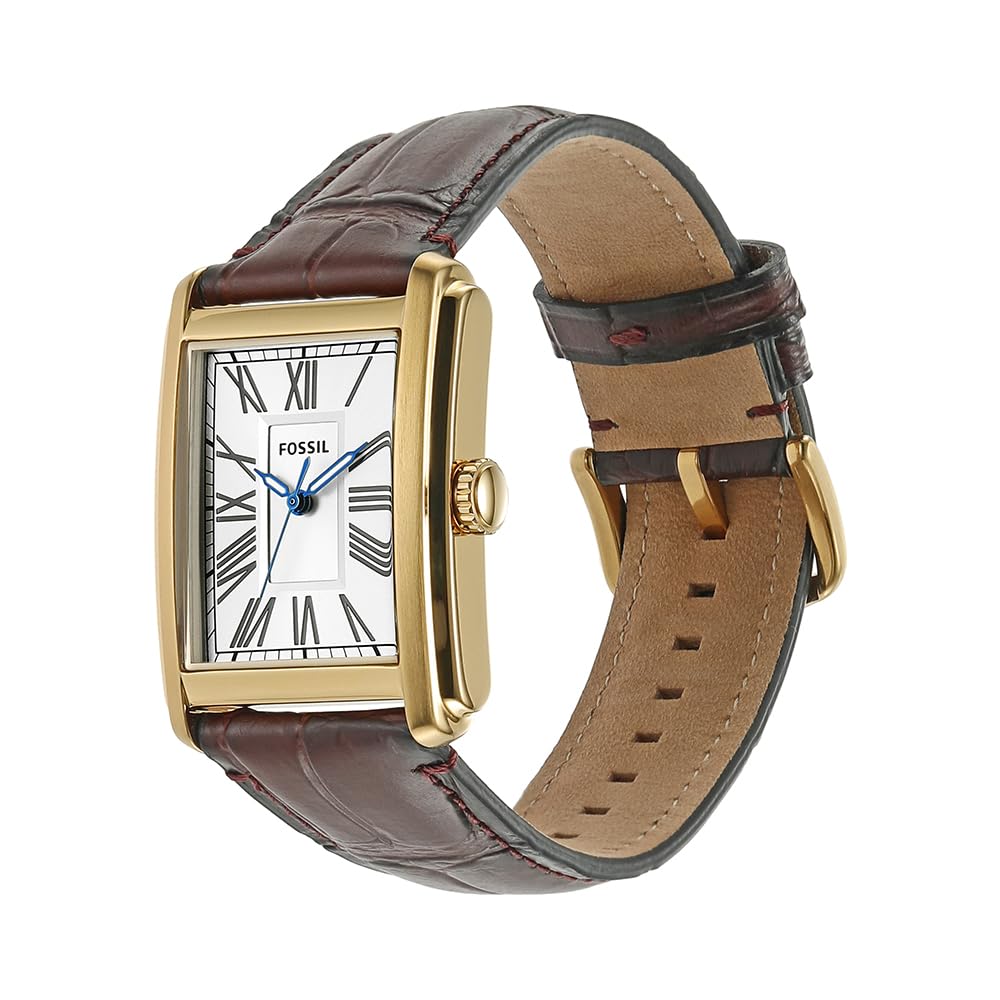 Fossil Reloj Carraway para Hombre, Movimiento de Cuarzo de Tres manecillas con Correa de Piel o Acero Inoxidable