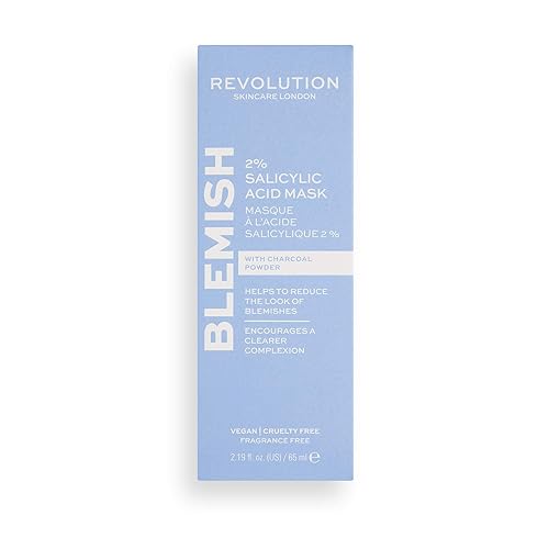 Revolution Skincare Blemish - Mascarilla de ácido salicílico al 2%, exfoliante y limpiador facial, limpia profundamente para una tez más clara,