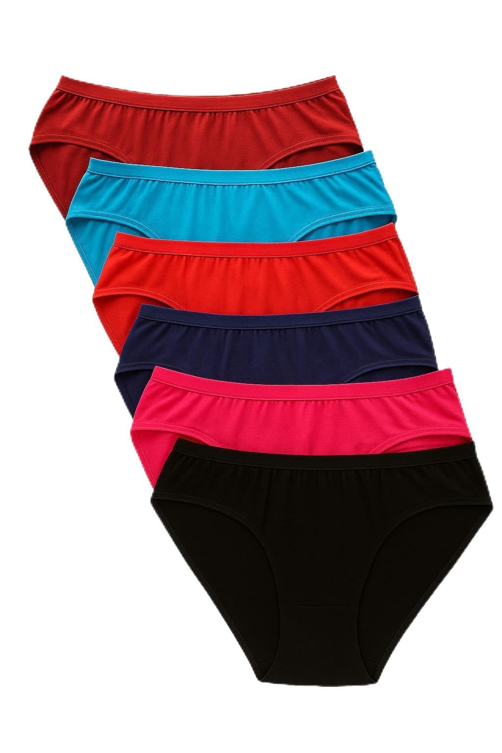Women's Bikini Brief Panties, Pure Cotton Mid Rise Underwear, Soft Breathable Ladies Panties, Multicolor-image-21