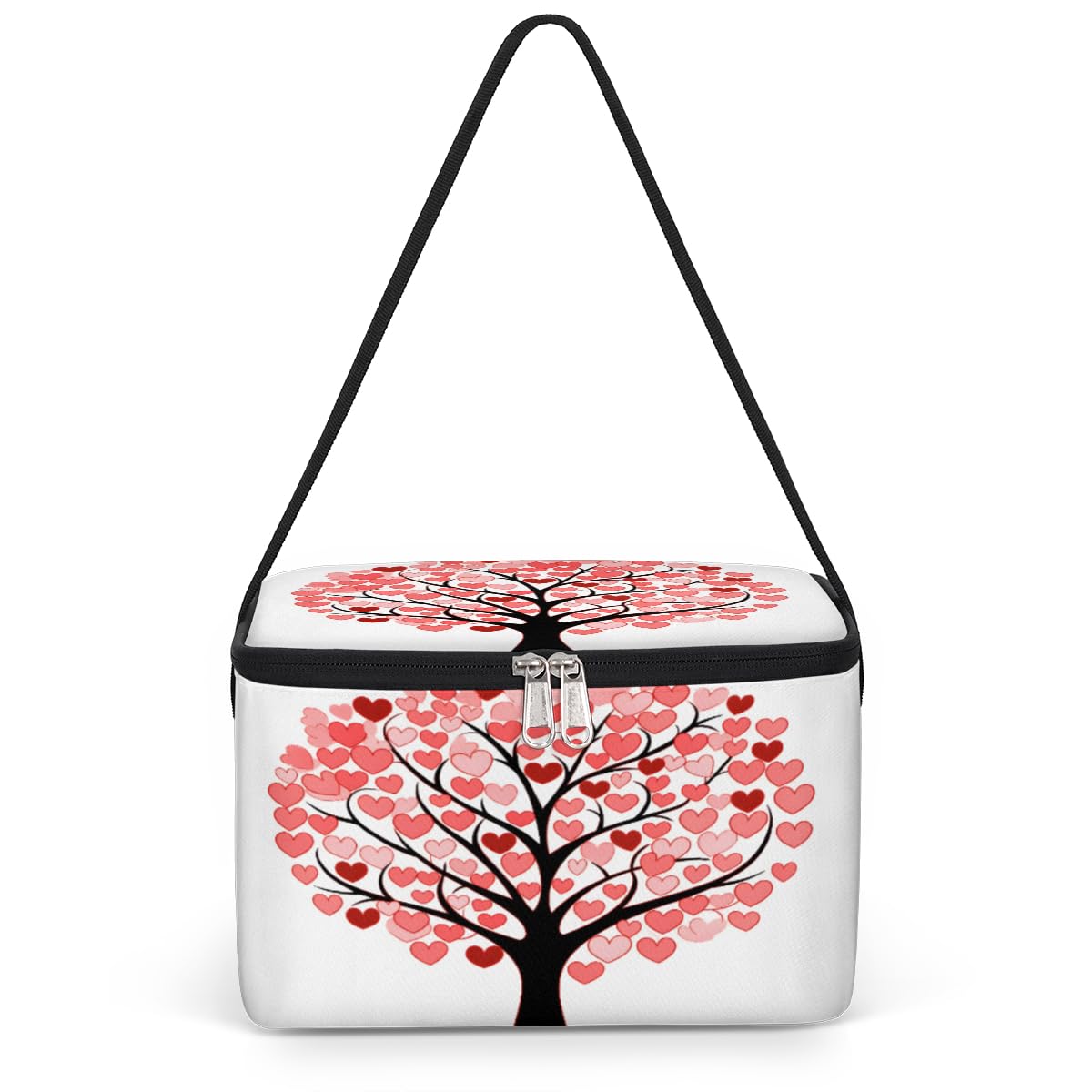 GzLeyigou Lunch Bags for Women Men 9 Cans,Valentine's Day Tree Hot & Cold Food Delivery Bag Insulated Grocery Bag Insulated Lunch Box Cooler Bag for Office Work Picnic Beach