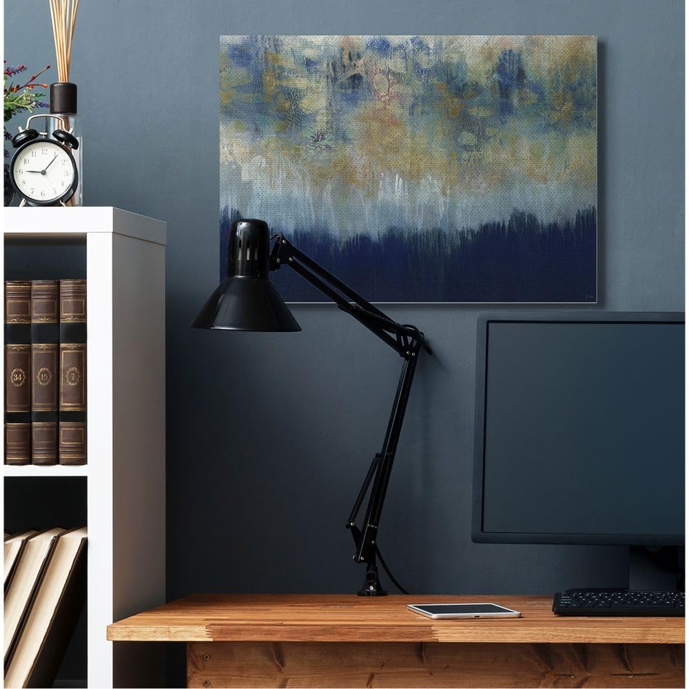 Stupell Industries Abstract Gold Blue Textured Surface Painting, Design by Third and Wall