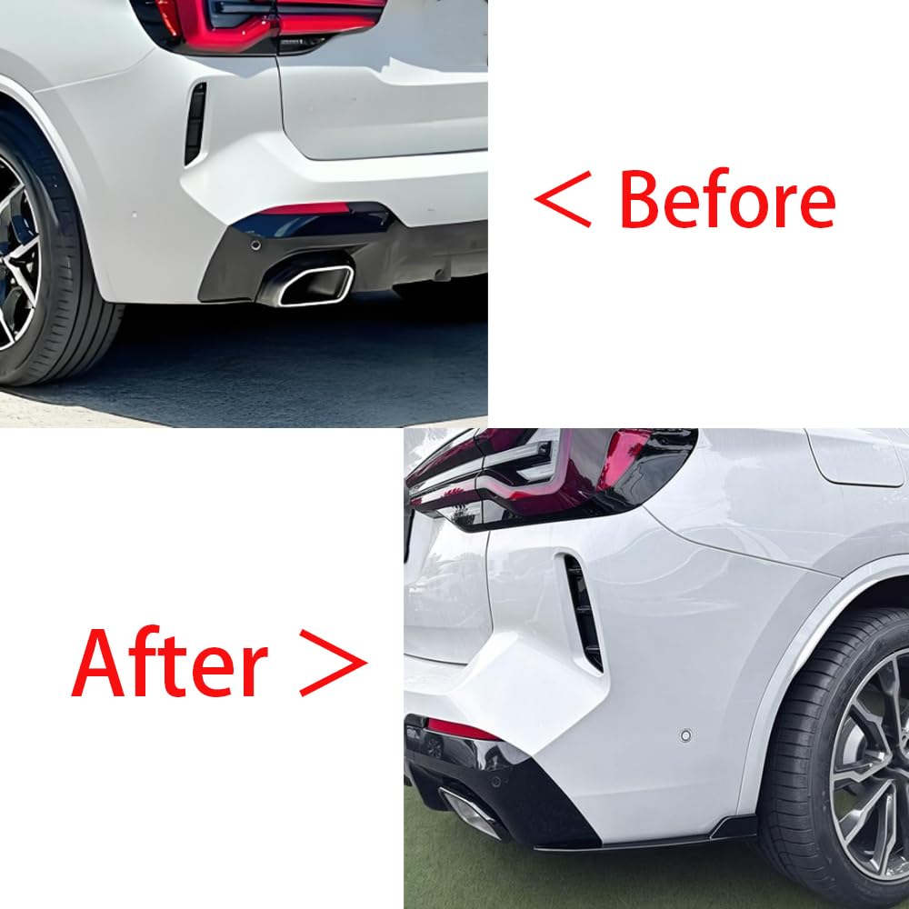 Diffusore per paraurti posteriore auto, splitter per parafango laterale per auto, compatibile con BMW X3 G01 LCI M Sport dal 2022 in poi, nero lucido