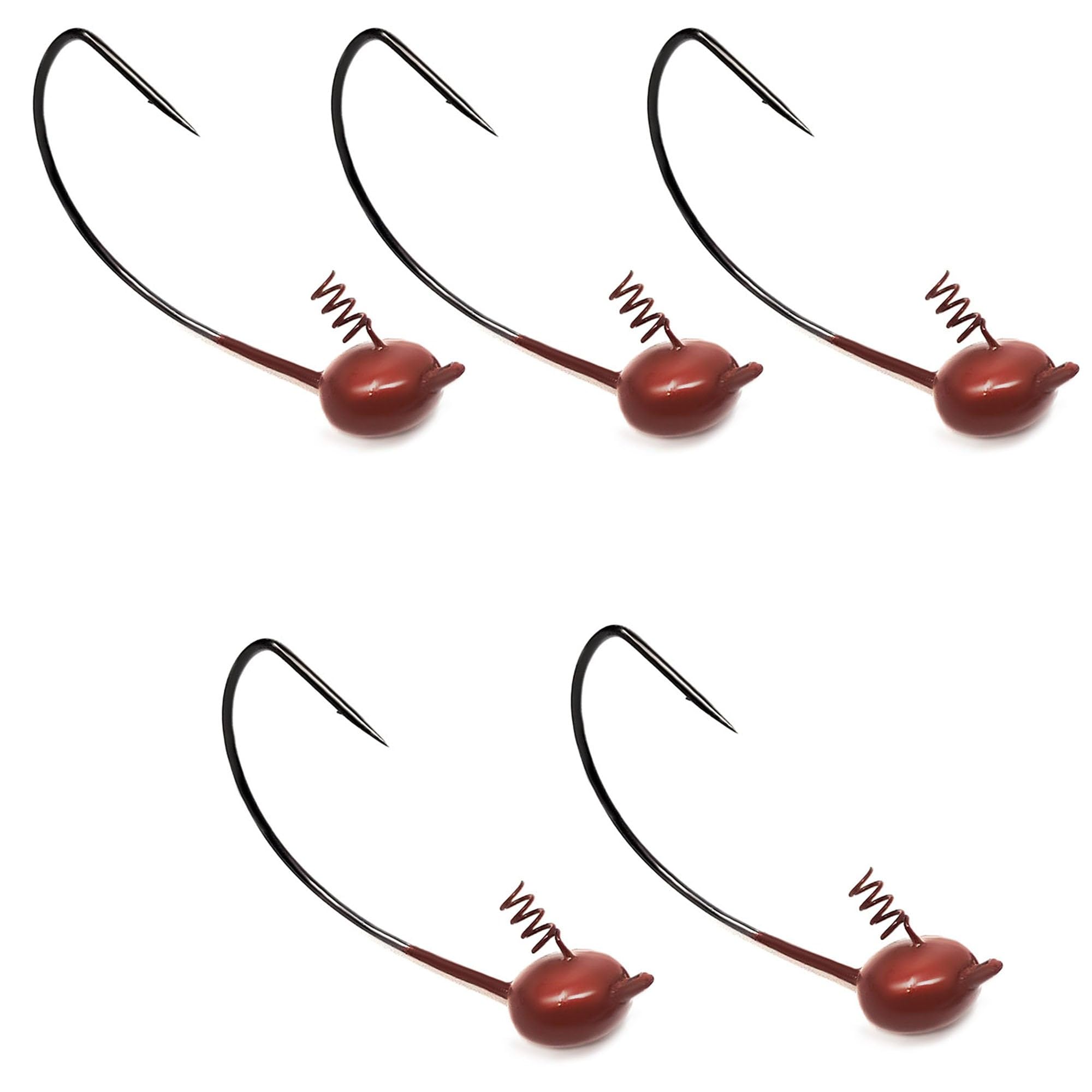 Reaction Tackle Tungsten Shaky Head Jigs for Bass Fishing - Premium Fishing Hooks, Ideal Shaky Head Jig to Catch Big Bass and Other Fish (5-Pack)