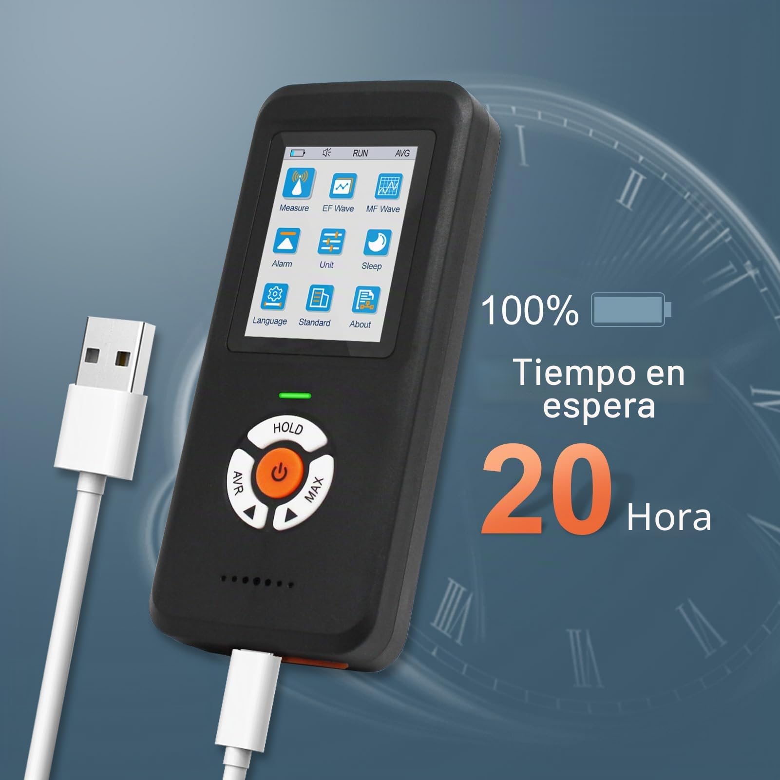 Medidor EMF Actualizado, 3 en 1 Digital/Gráfico Detector de Radiación de Campo Electromagnético para EF/RF/MF, Detector EMF Digital de Mano con LCD para la caza de fantasmas, Hogar, Oficina