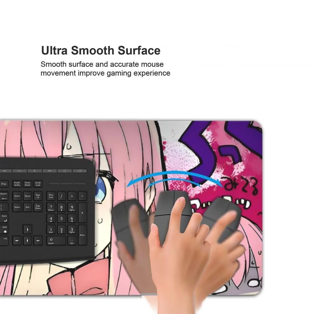 Tappetino Mouse Rosa, Mouse Pad XXL 1000 x 500 x 3 mm, Anime Tappetino Gaming Grande Sottomano Scrivania, Impermeabile Mousepad Lavabile con Base in Gomma Antiscivolo per Computer, PC, Laptop -MP1601