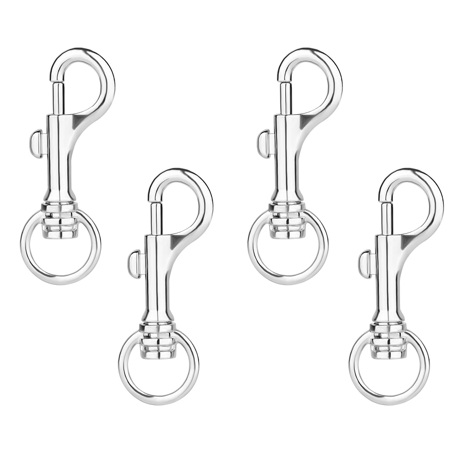 NQEUEPN 4pcs Flag Clips for Flagpole Rope, Heavy Duty Flag Pole Clip Multi-Purpose Swivel Snap Hooks Zinc Alloy Lobster Claw Clasps for Dog Leash Keychains Camping Tent Boat Rope